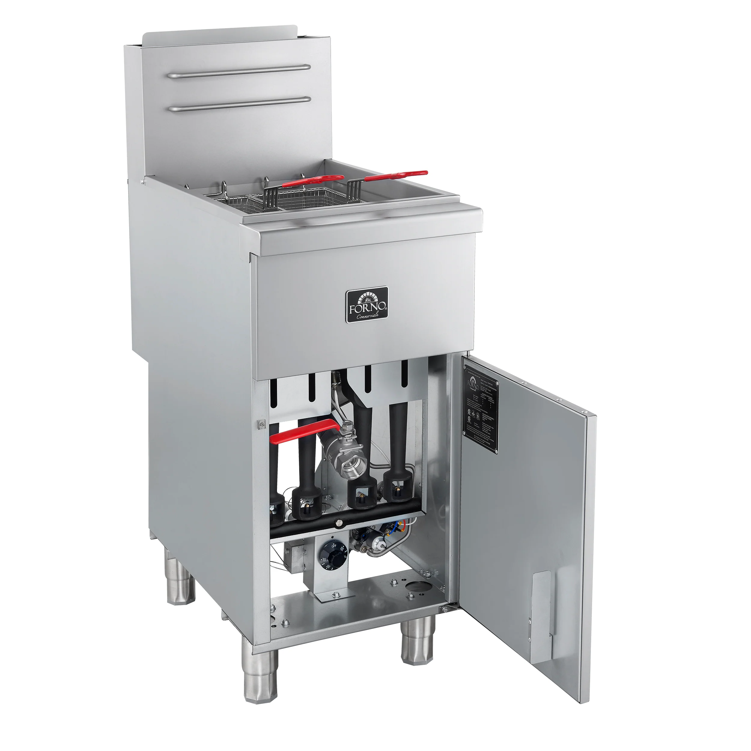 Forno Commerciale Natural Gas Deep Fryer, 4 Burners 120,000 BTU, 50 lbs Oil Capacity - Image 4