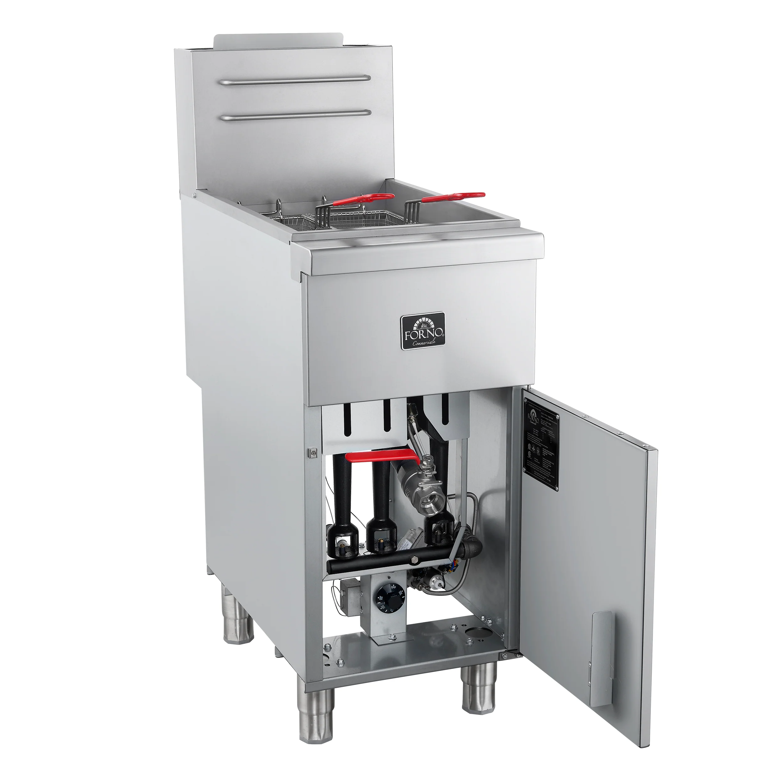 Forno Commerciale Propane Gas Deep Fryer, 3 Burners 90,000 BTU, 40 lbs Oil Capacity - Image 5