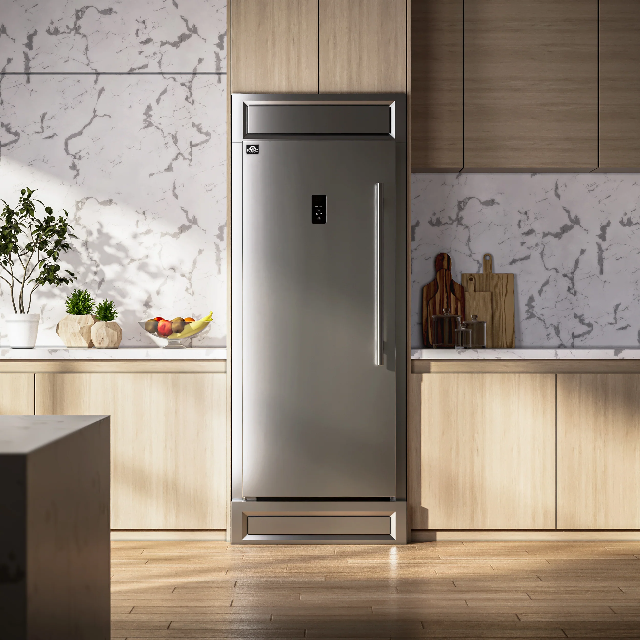 Forno Fortezza 32 Inch Left-Swing Freezer with Trim Kit, Stainless Steel, with Automatic Ice Maker - Image 13