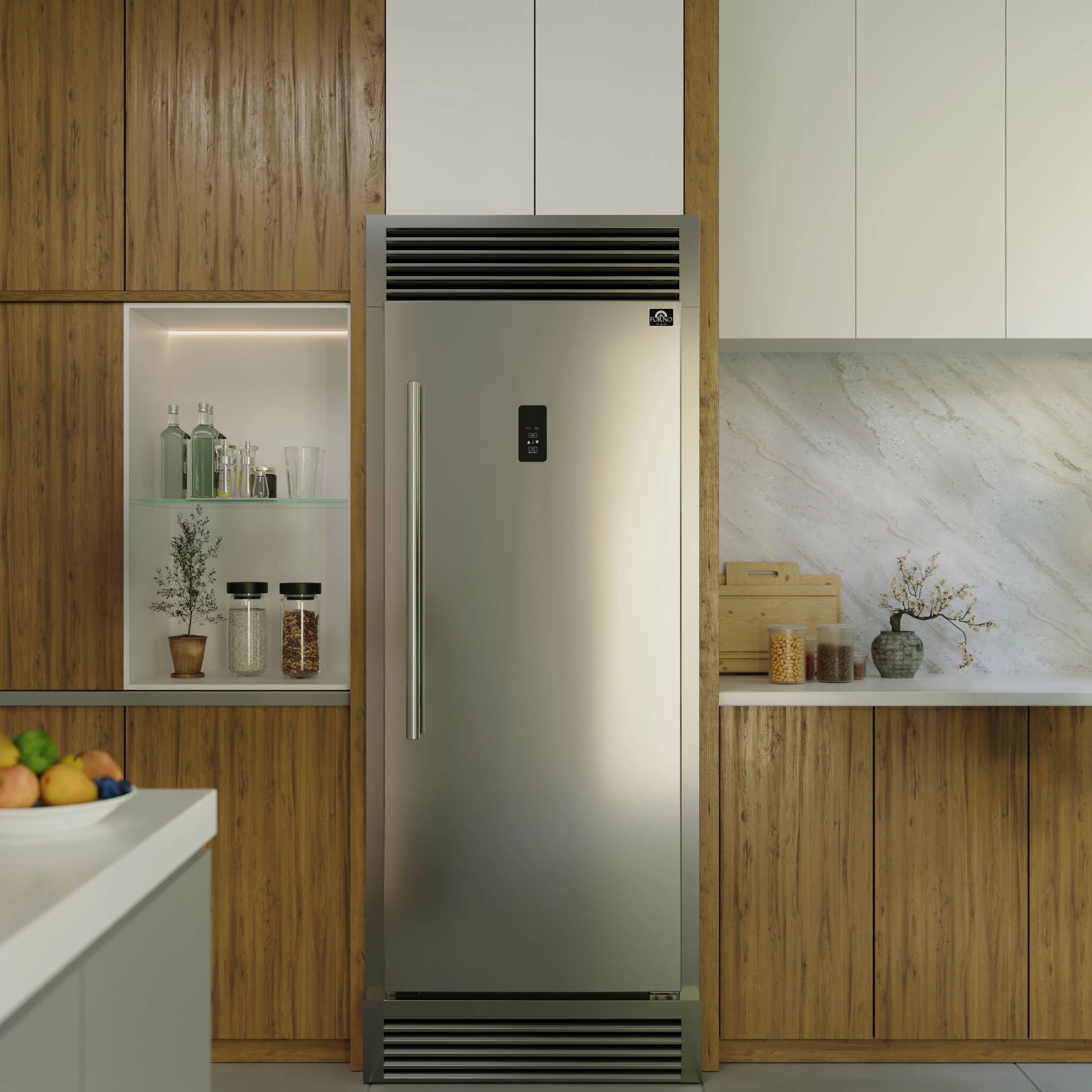 Forno Fortezza 32 Inch Right-Swing Convertible Refrigerator/Freezer with Trim Grill, Stainless Steel, Total No Frost - Image 12