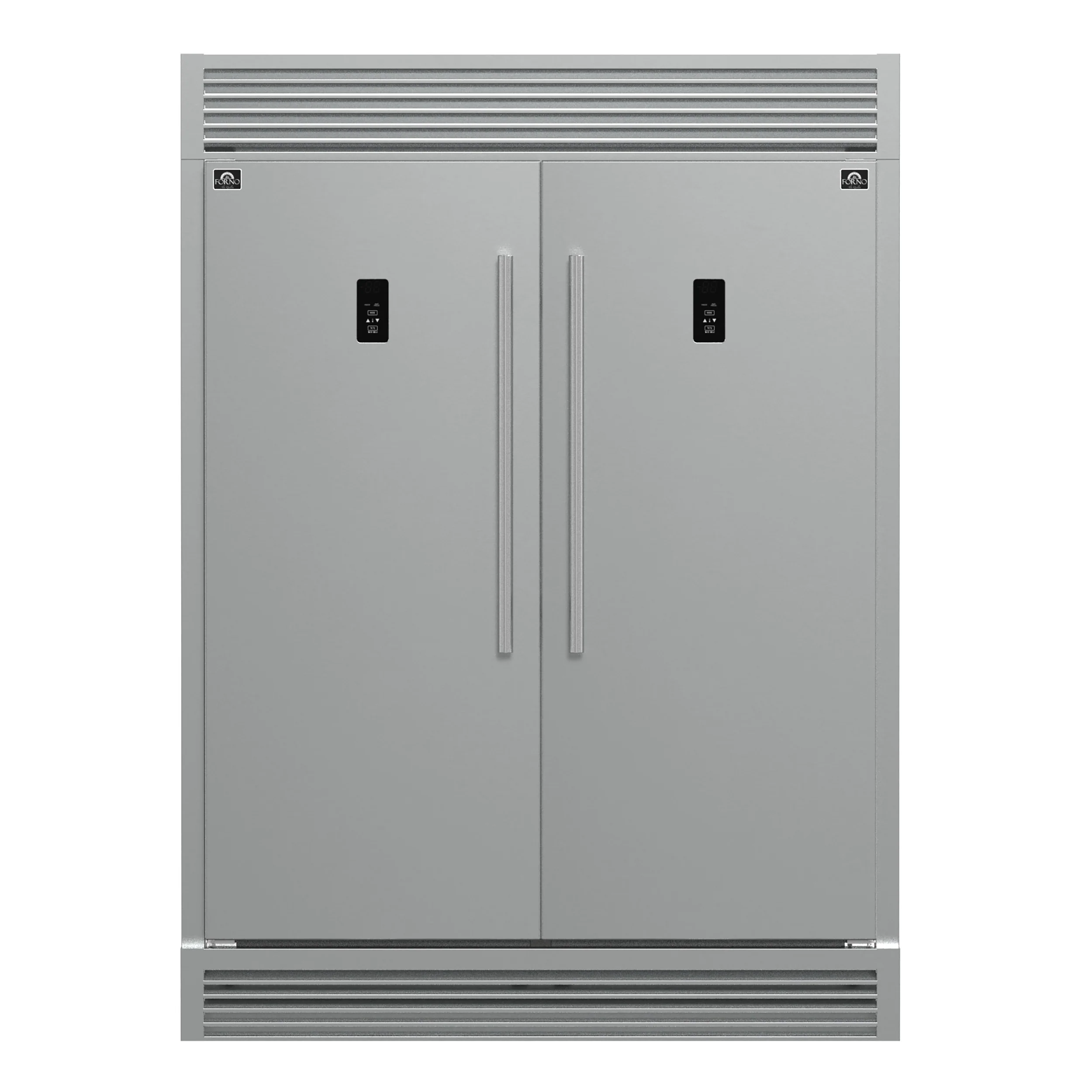 Forno Fortezza 60 Inch Convertible Refrigerator/Freezer with Trim Grill, Stainless Steel, Total No Frost, with Automatic Ice Maker