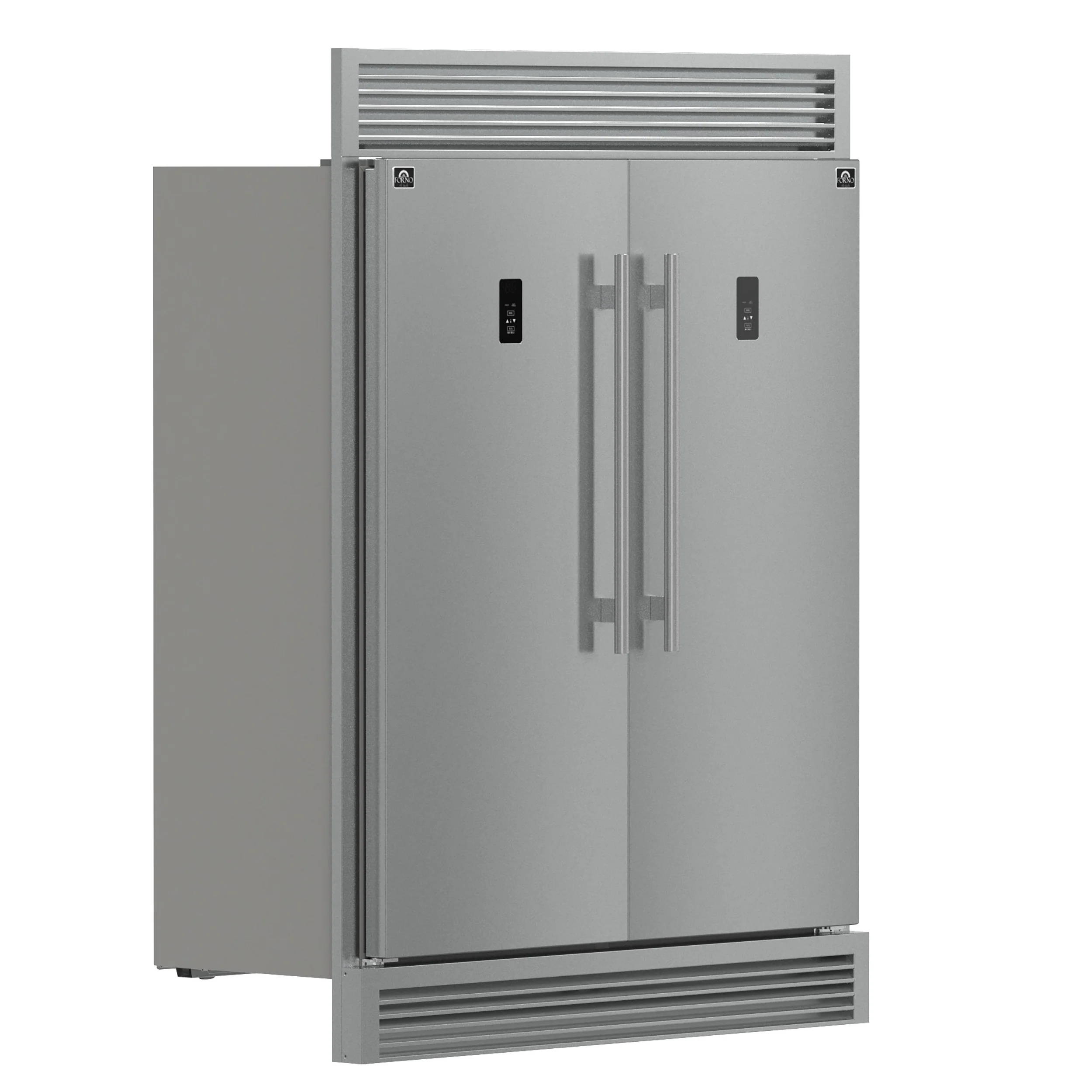 Forno Fortezza 60 Inch Convertible Refrigerator/Freezer with Trim Grill, Stainless Steel, Total No Frost, with Automatic Ice Maker - Image 3