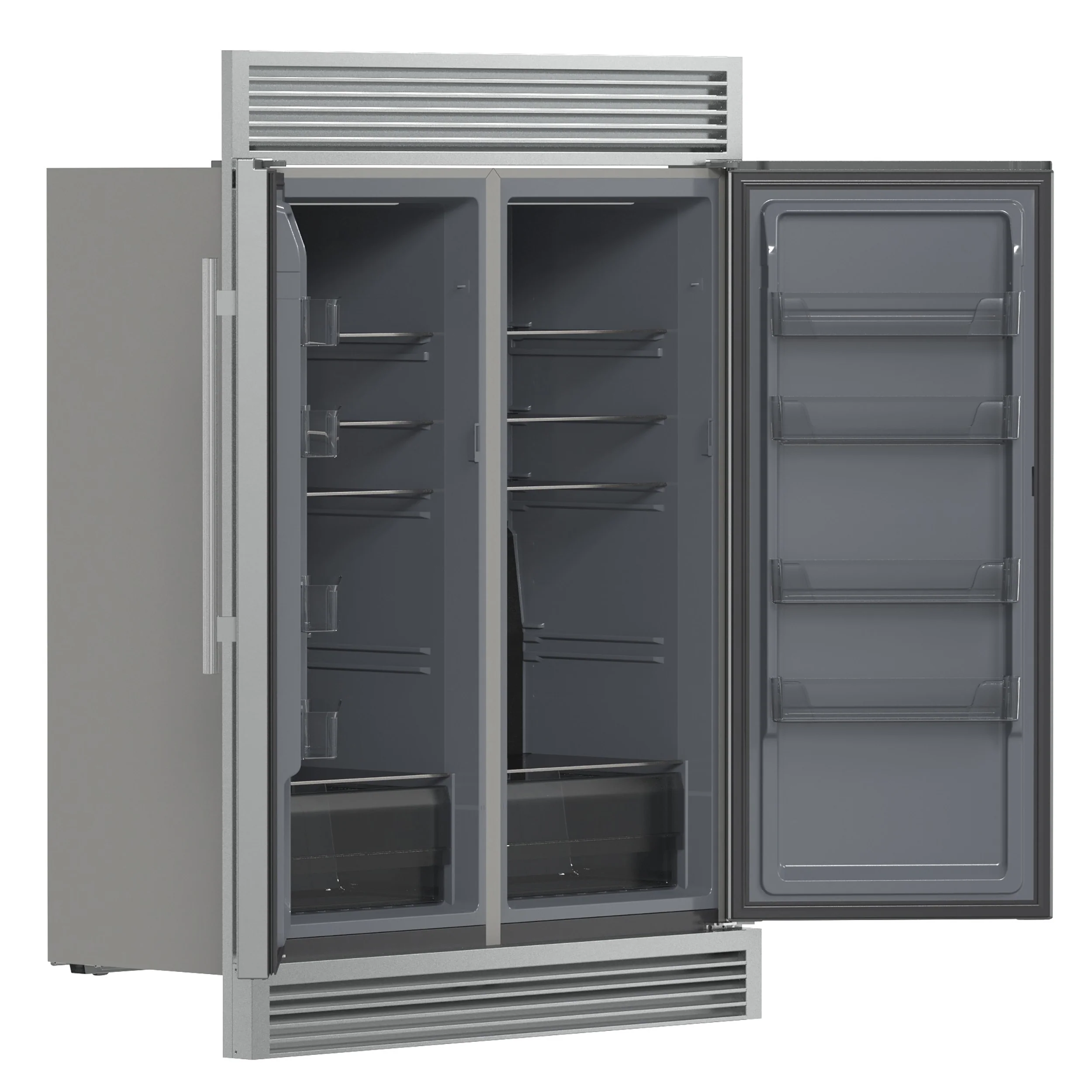 Forno Fortezza 60 Inch Convertible Refrigerator/Freezer with Trim Grill, Stainless Steel, Total No Frost, with Automatic Ice Maker - Image 4