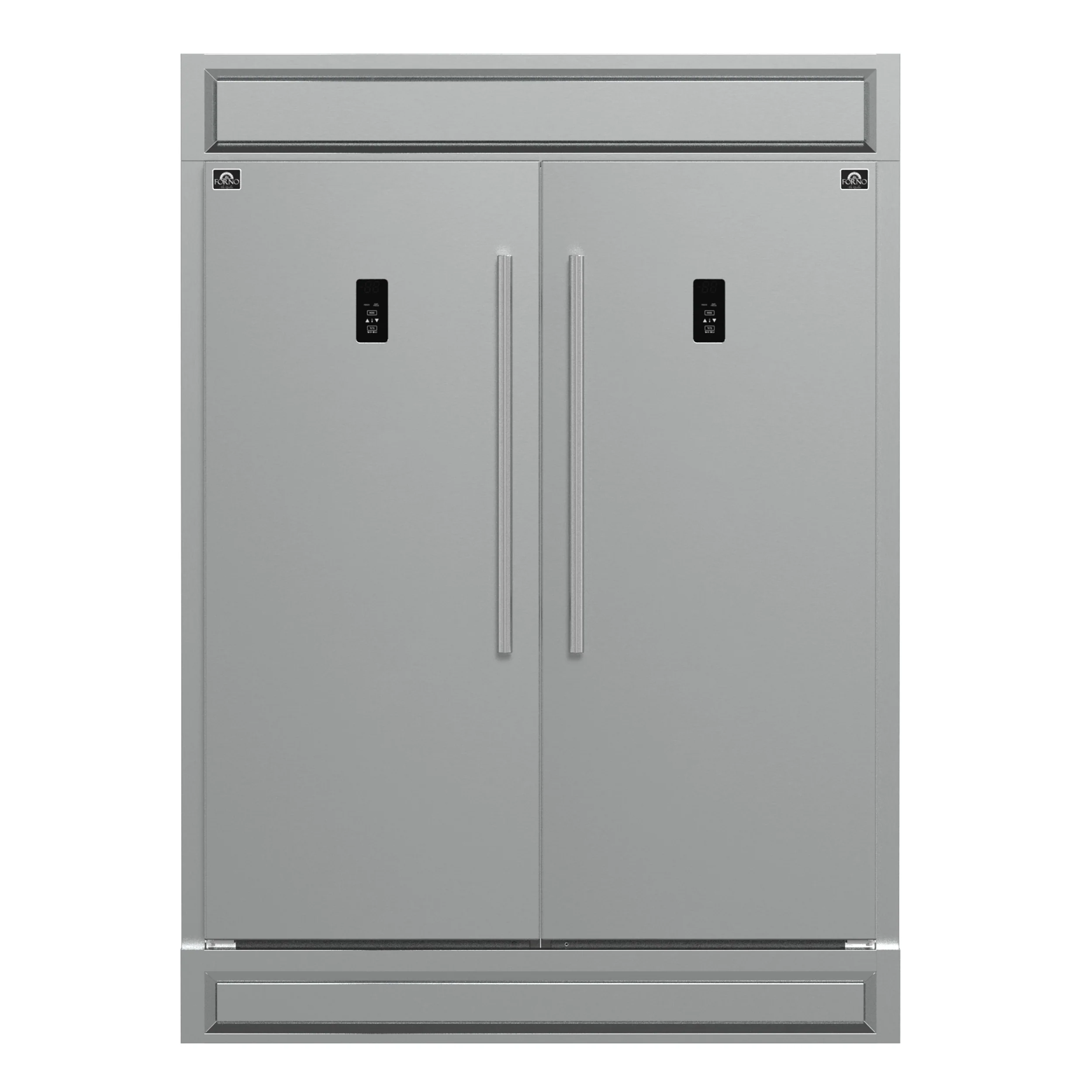 Forno Fortezza 60 Inch Convertible Refrigerator/Freezer with Modern Trim Kit, Stainless Steel, Total No Frost, with Automatic Ice Maker