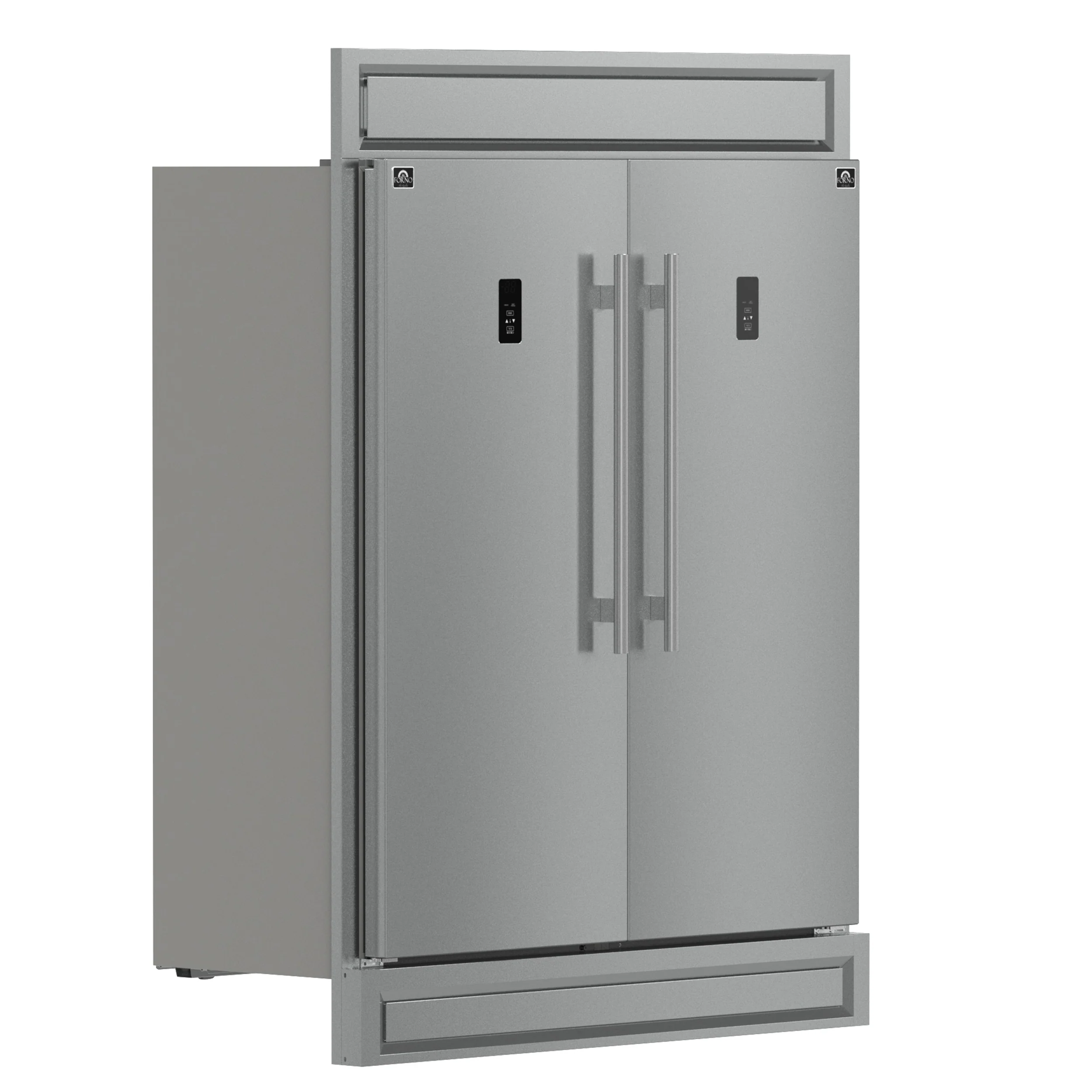Forno Fortezza 60 Inch Convertible Refrigerator/Freezer with Modern Trim Kit, Stainless Steel, Total No Frost, with Automatic Ice Maker - Image 3