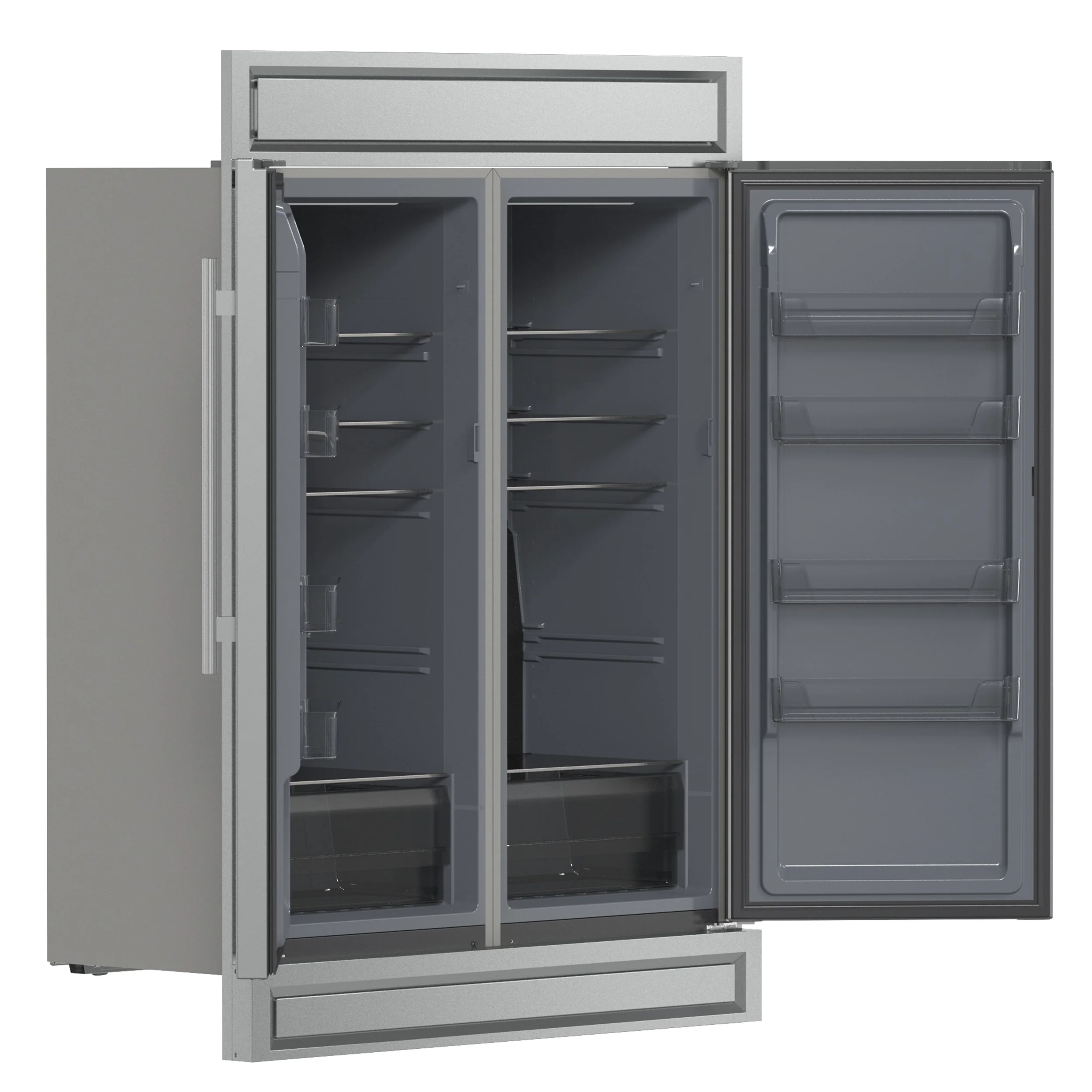 Forno Fortezza 60 Inch Convertible Refrigerator/Freezer with Modern Trim Kit, Stainless Steel, Total No Frost, with Automatic Ice Maker - Image 4