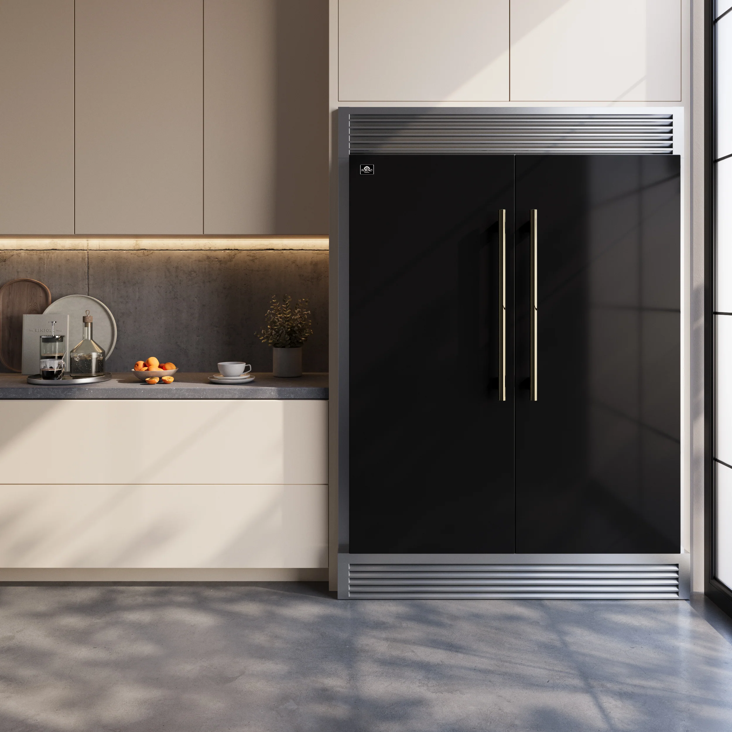Forno Maderno 2-28-Inch Wide Convertible Refrigerator/Freezer in Black, Decorative Trim Grill, 27.2 cu.ft, 84-Inch High, ENERGY STAR Certified - Image 19