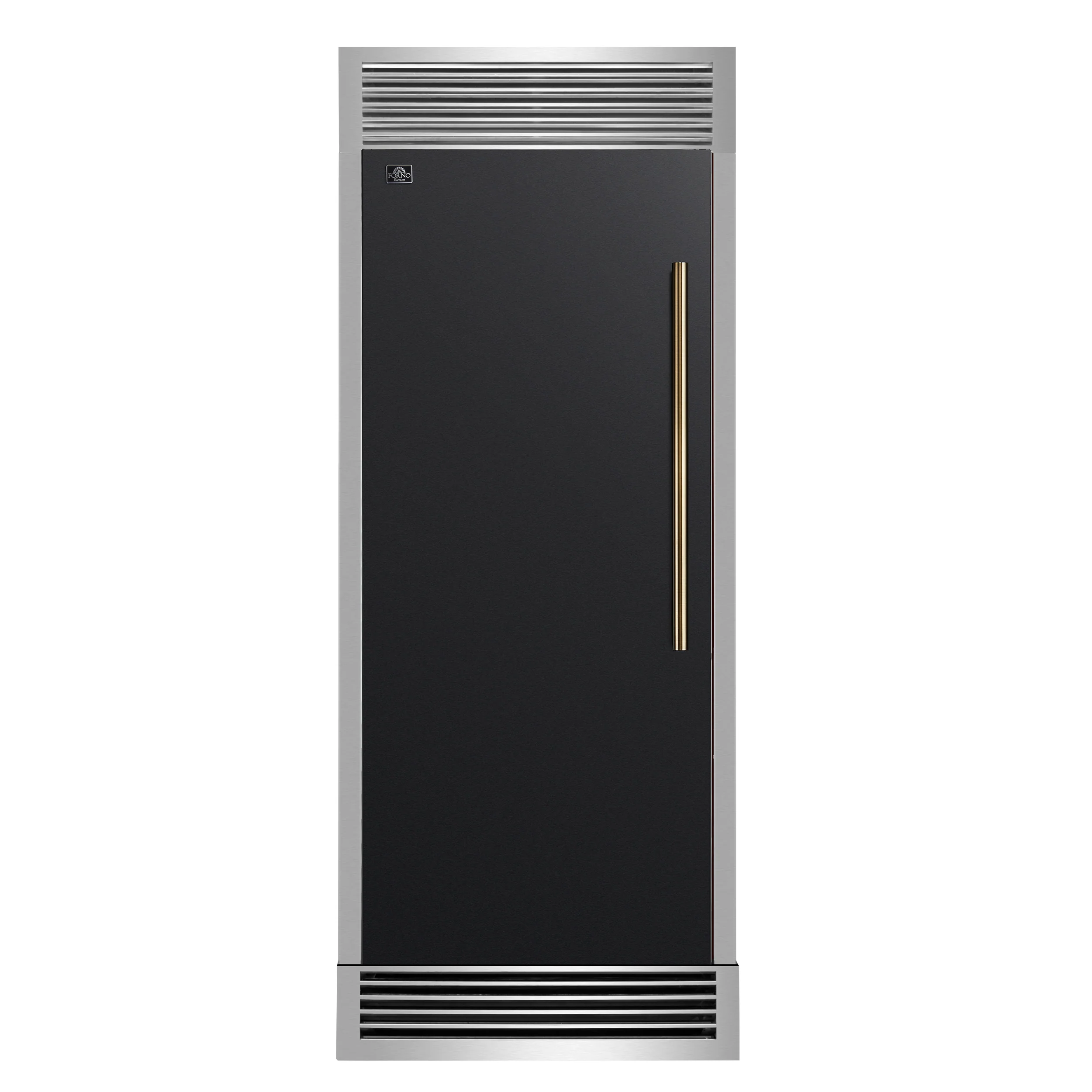 Forno Maderno 28" Built-In Convertible Refrigerator in Black, 13.6 cu.ft. Left Swing with Decorative Grill - 32" Wide