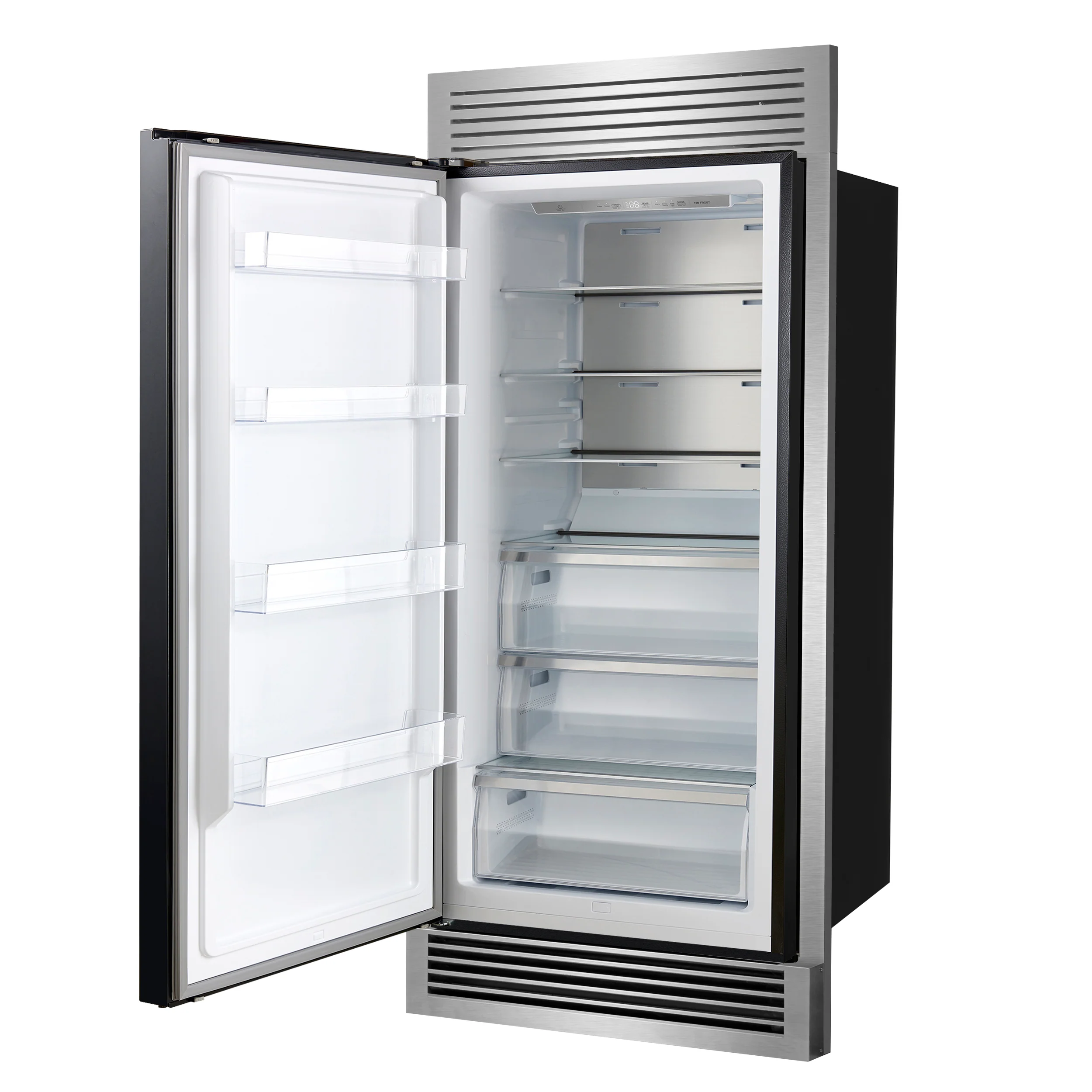 Forno Maderno 28" Built-In Convertible Refrigerator in Black, 13.6 cu.ft. Left Swing with Decorative Grill - 32" Wide - Image 4