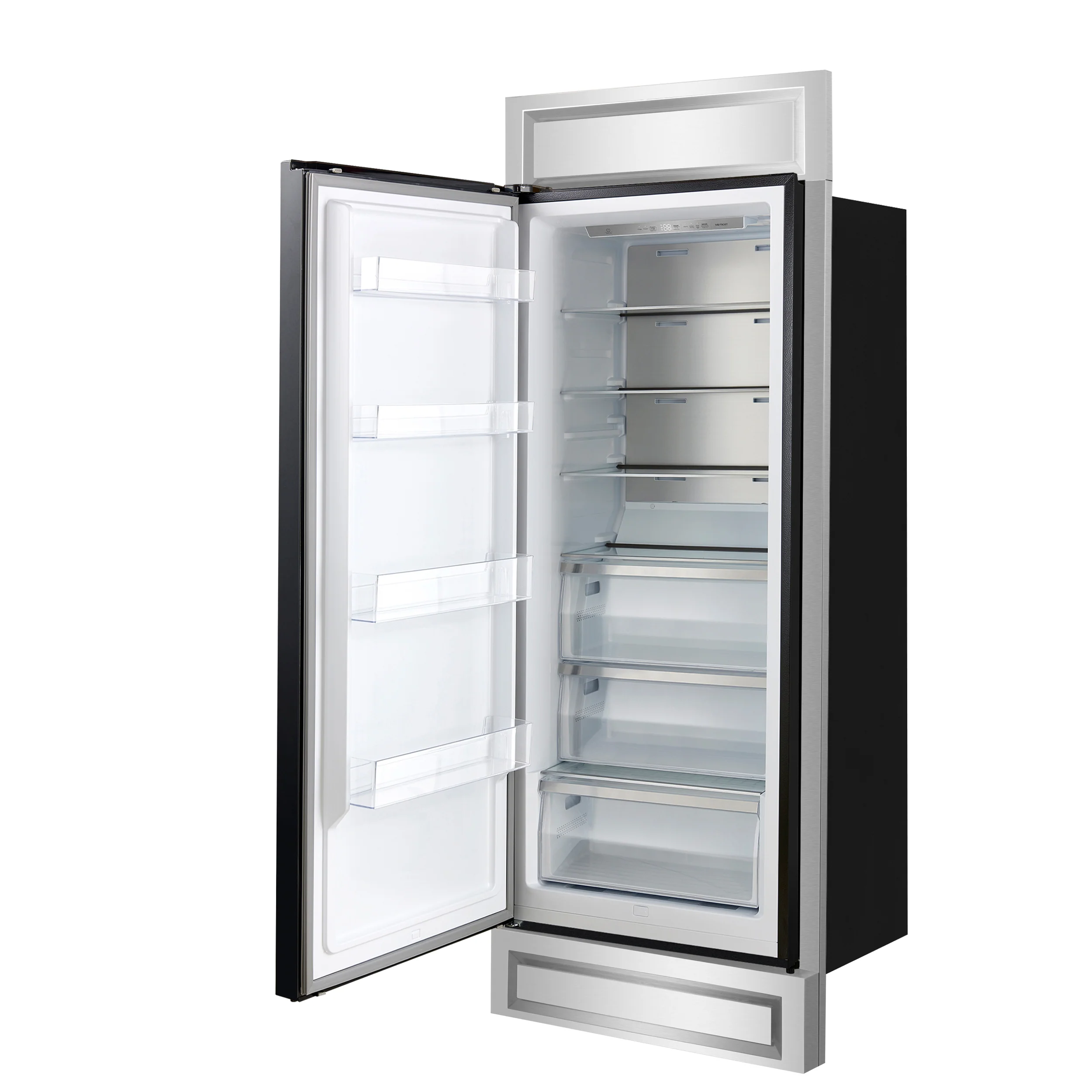 Forno Maderno 28-Inch Built-In Convertible Refrigerator in Black with Antique Brass, 13.6 cu.ft, Left Swing, Decorative Grill, ENERGY STAR Certified - Image 4