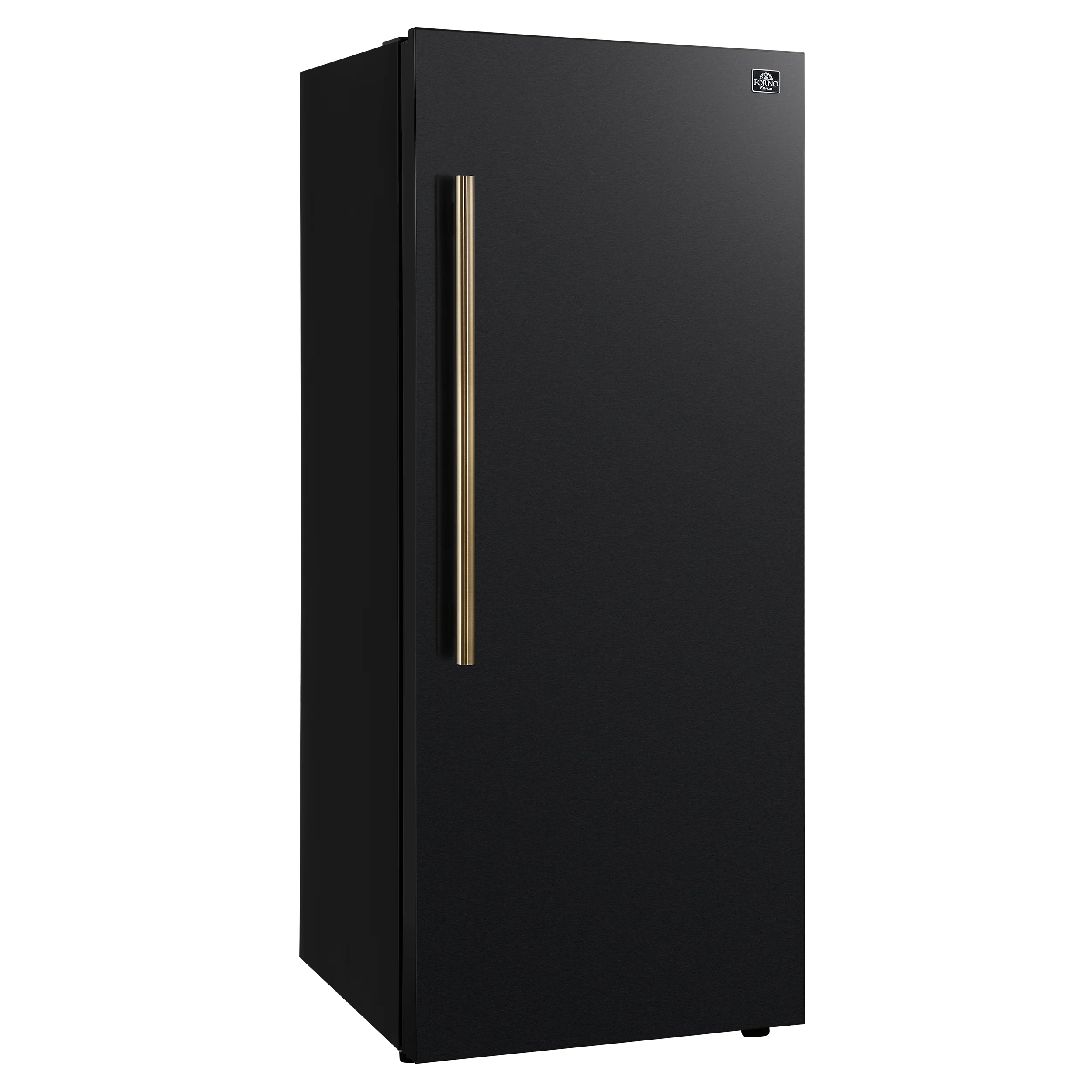 Forno Maderno 28-Inch Convertible Freezer/Refrigerator in Black with Antique Brass Handle, 13.6 cu.ft. Right Swing - Image 3