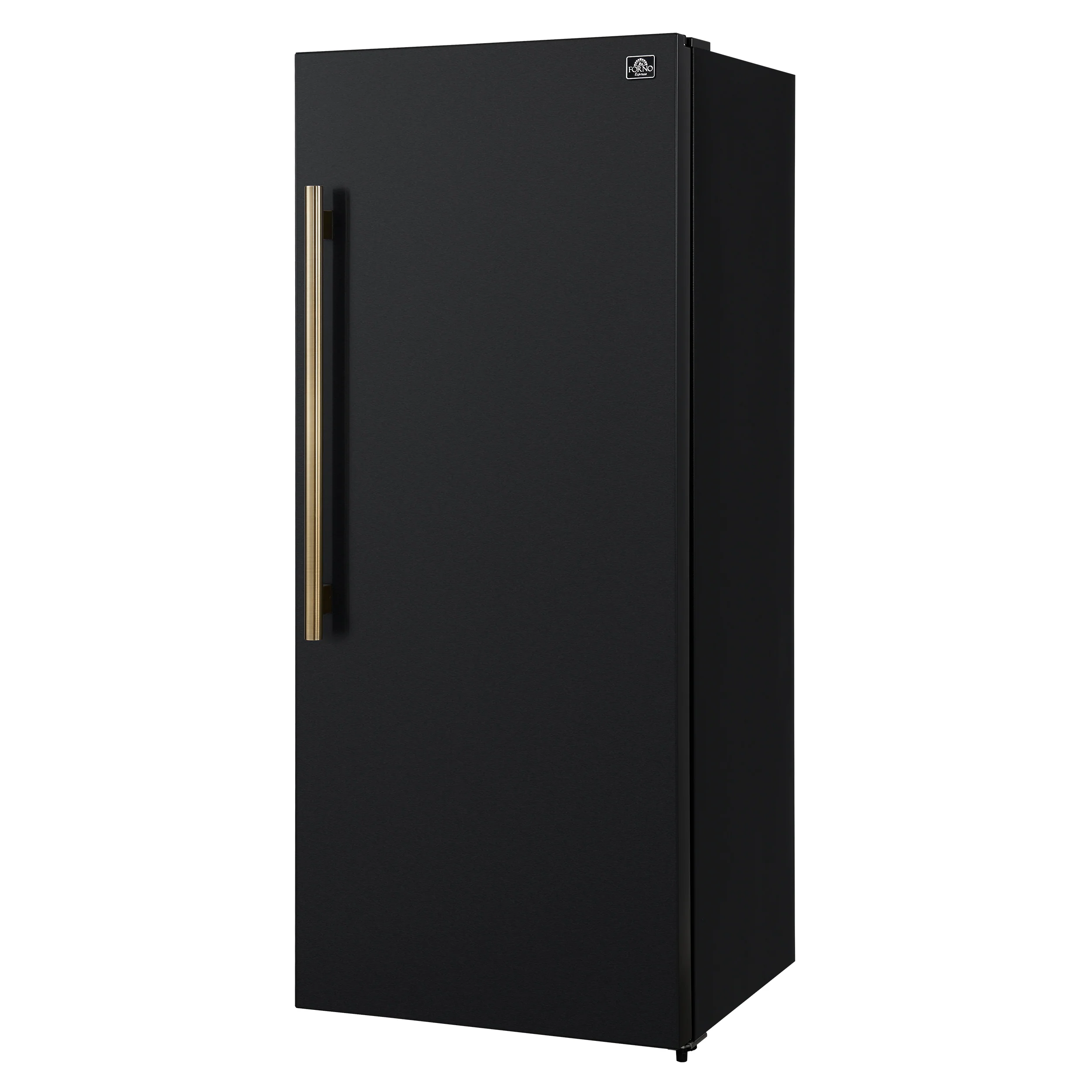 Forno Maderno 28-Inch Convertible Freezer/Refrigerator in Black with Antique Brass Handle, 13.6 cu.ft. Right Swing - Image 4