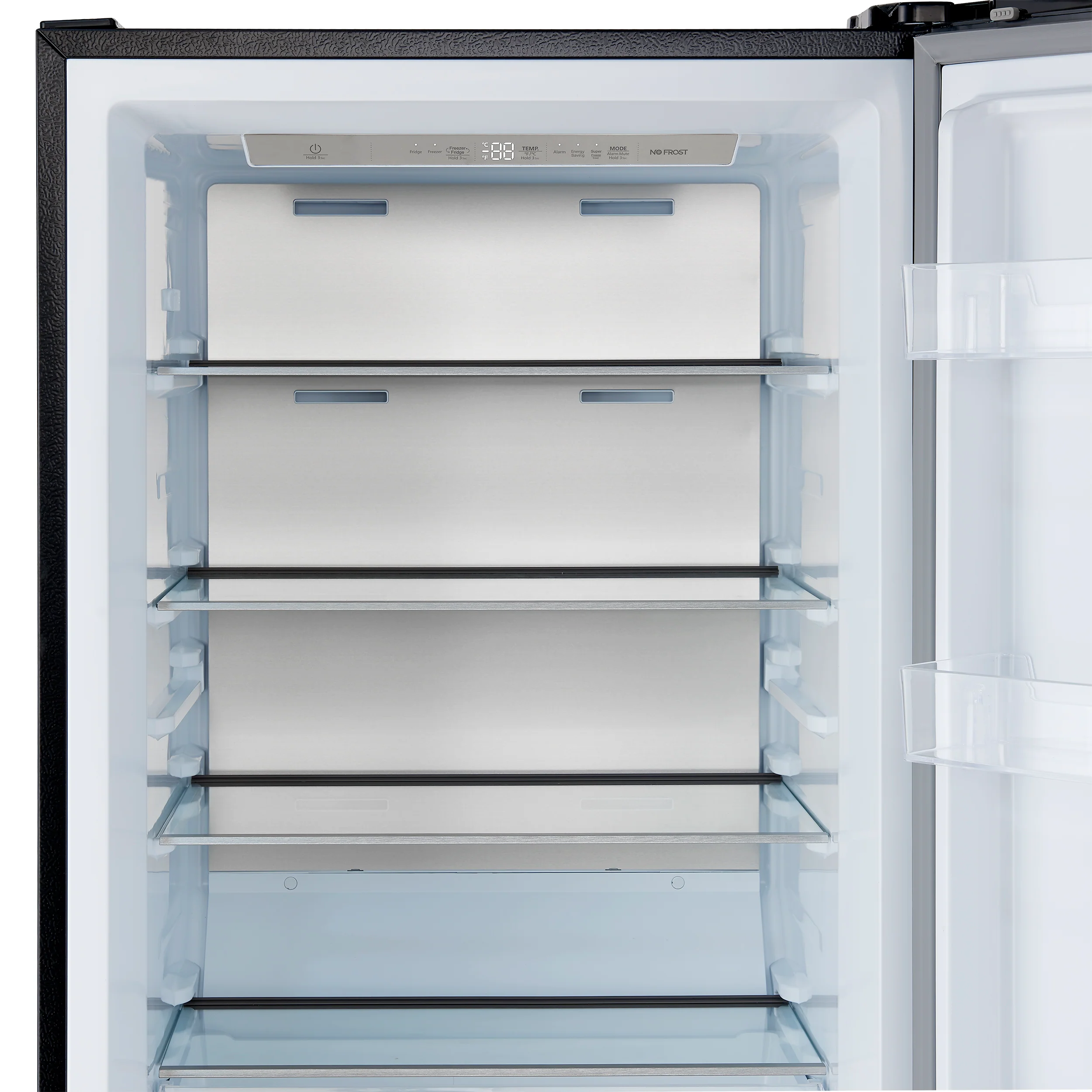 Forno Maderno 28-Inch Convertible Freezer/Refrigerator in Black with Antique Brass Handle, 13.6 cu.ft. Right Swing - Image 5
