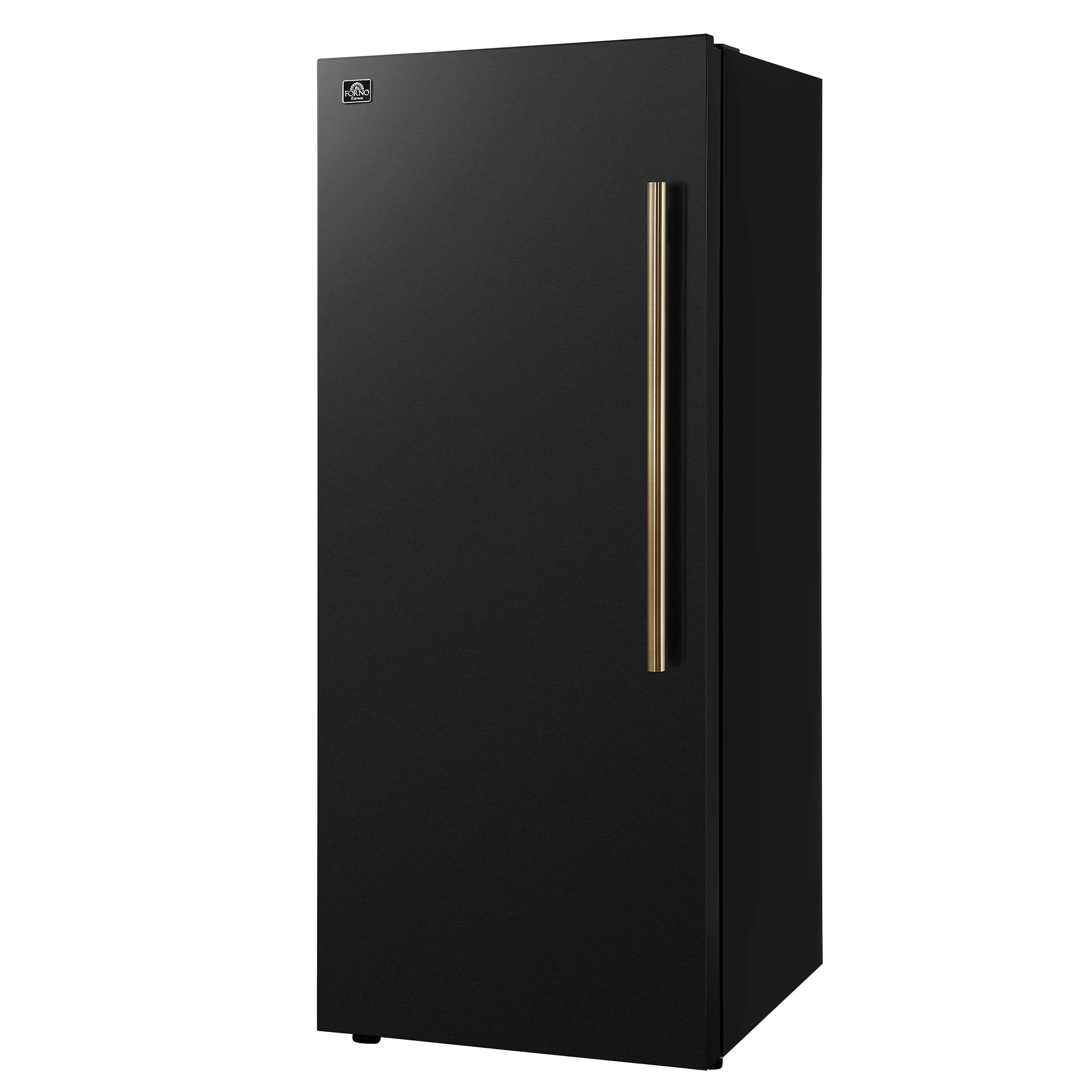 Forno Maderno 28-Inch Convertible Upright Freezer/Refrigerator in Black with Antique Brass Handle, 13.6 cu.ft., Left Swing - Image 5