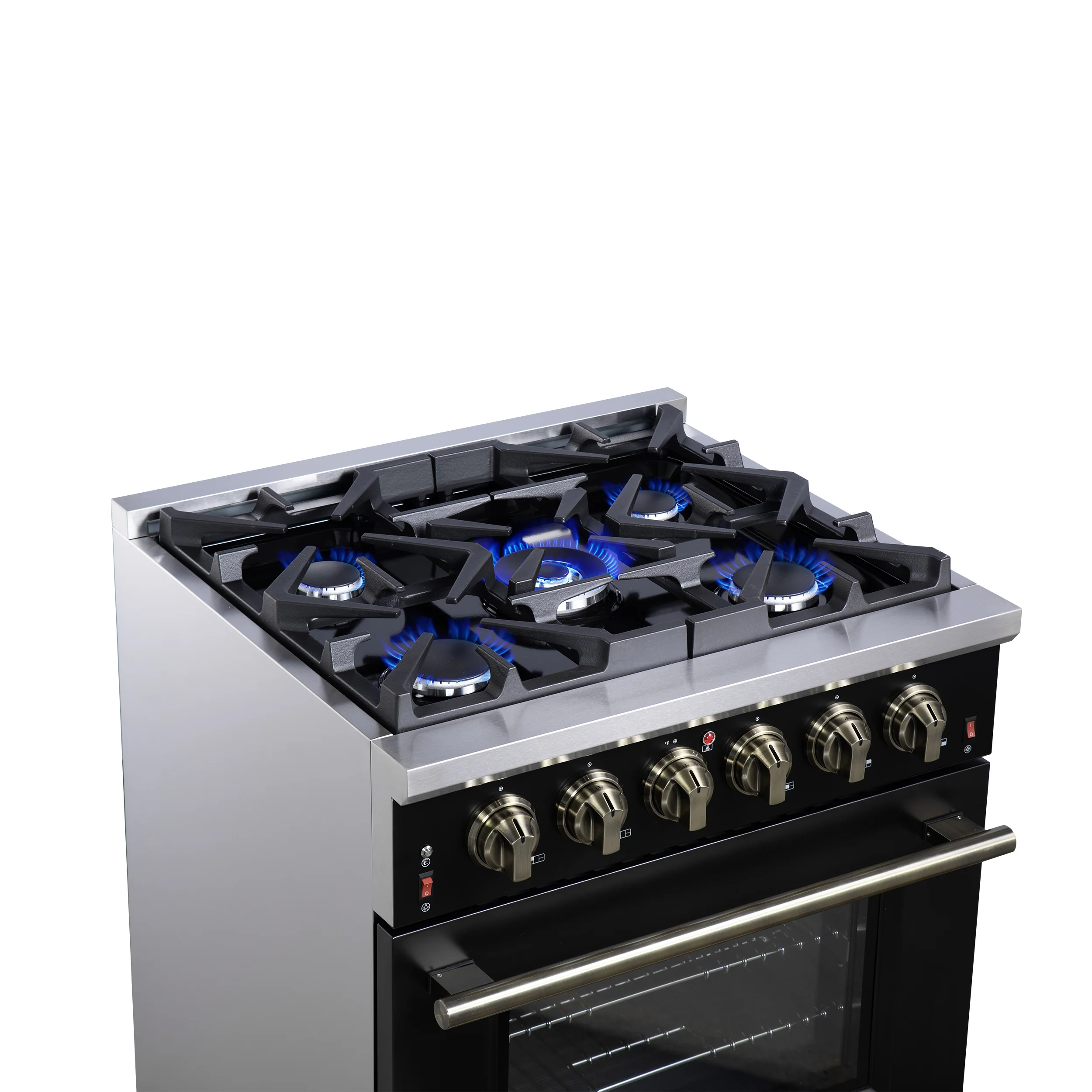 Forno Massimo 30-Inch Black Freestanding Gas Range, 5 Burners, True Convection Oven - Image 12