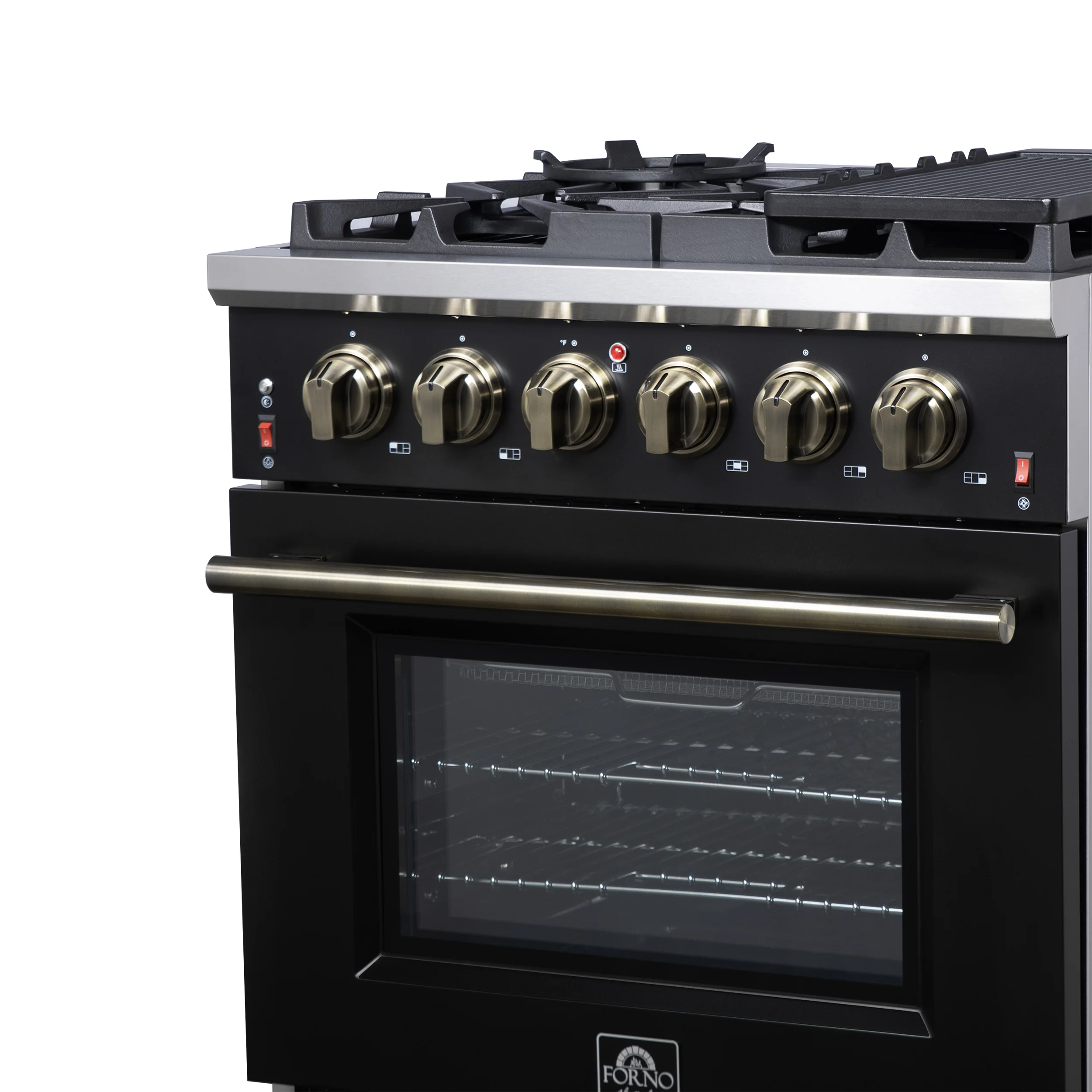 Forno Massimo 30-Inch Black Freestanding Gas Range, 5 Burners, True Convection Oven - Image 9