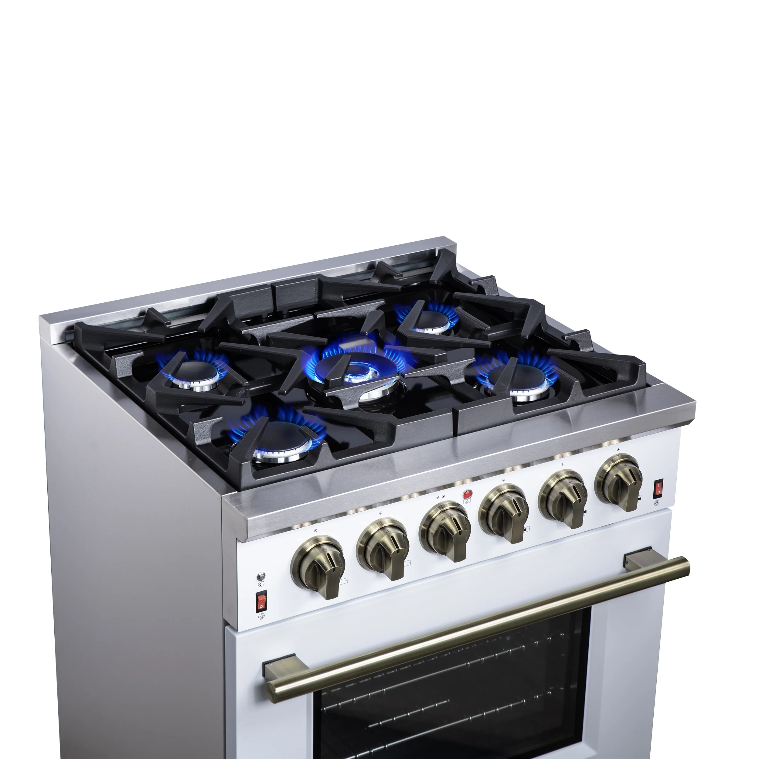 Forno Massimo 30-Inch White Freestanding Gas Range, 5 Burners, True Convection Oven - Image 12