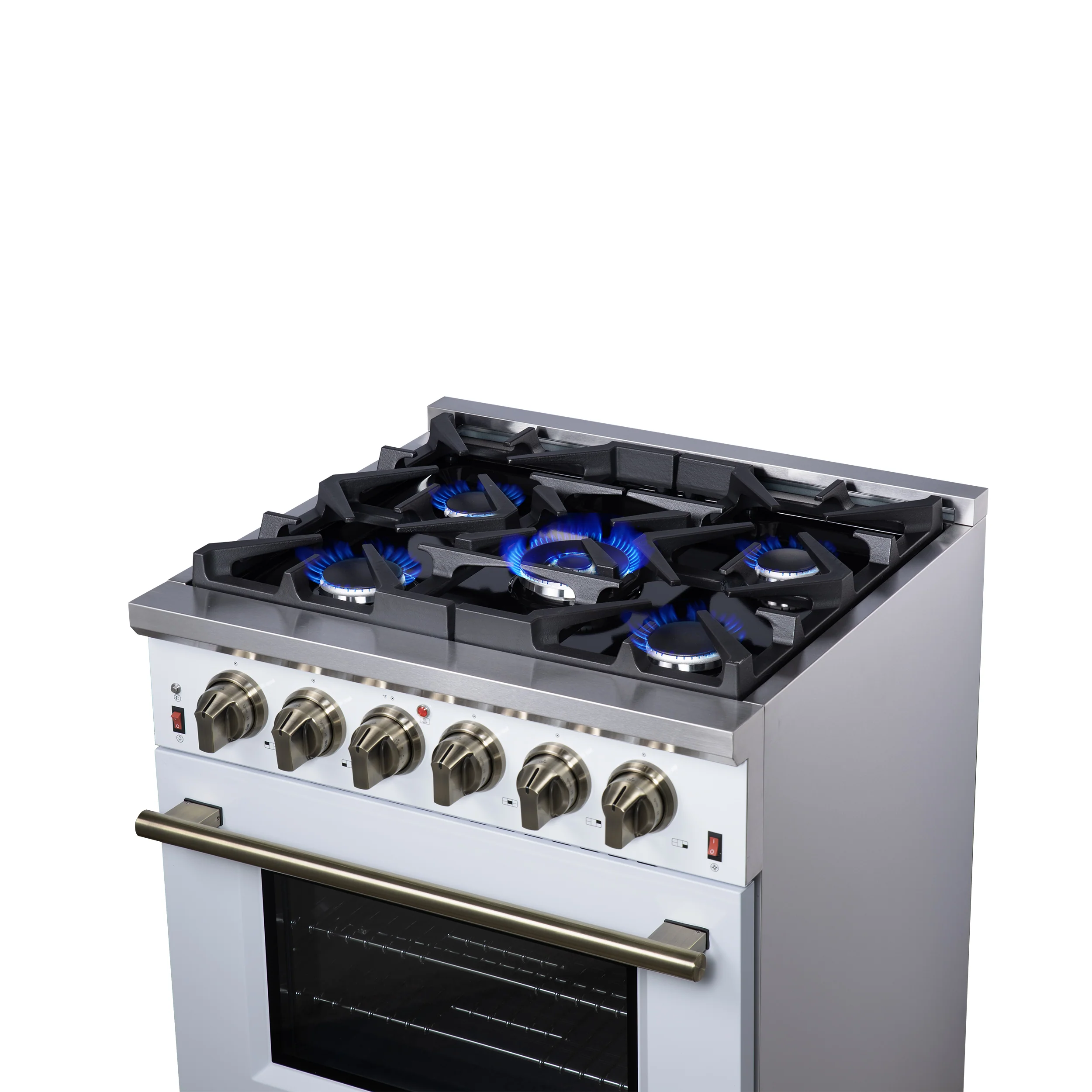 Forno Massimo 30-Inch White Freestanding Gas Range, 5 Burners, True Convection Oven - Image 13
