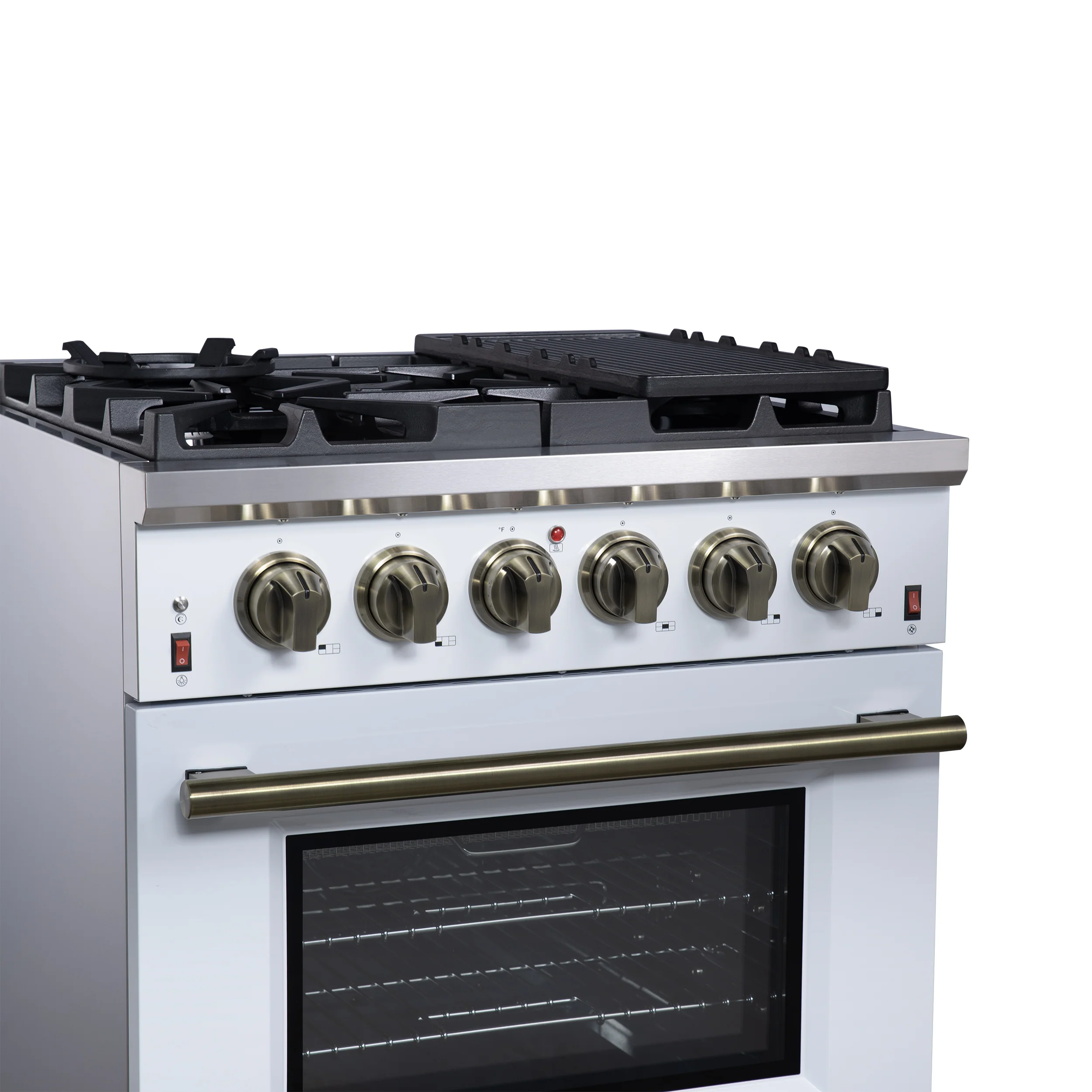 Forno Massimo 30-Inch White Freestanding Gas Range, 5 Burners, True Convection Oven - Image 5