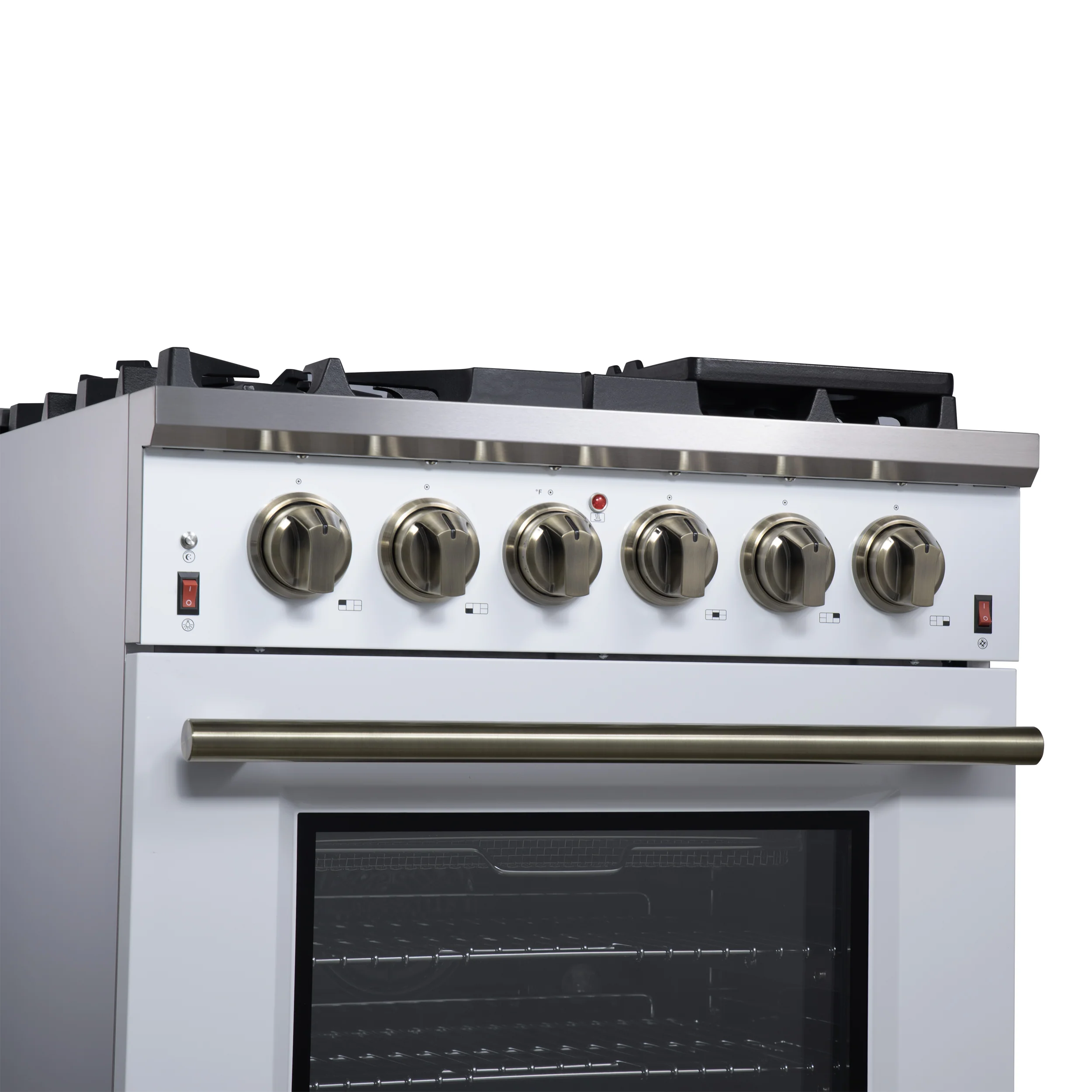 Forno Massimo 30-Inch White Freestanding Gas Range, 5 Burners, True Convection Oven - Image 6