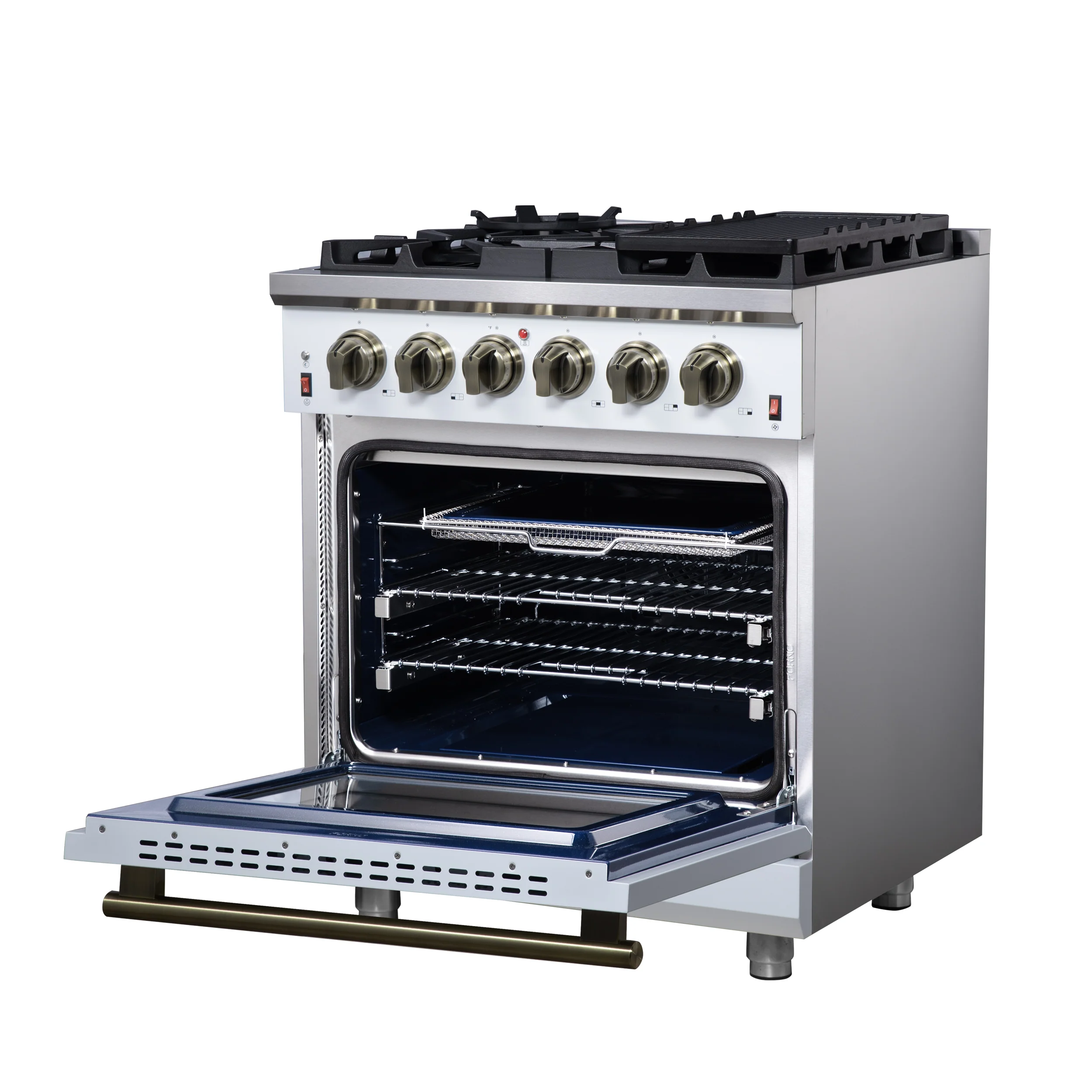 Forno Massimo 30-Inch White Freestanding Gas Range, 5 Burners, True Convection Oven - Image 7