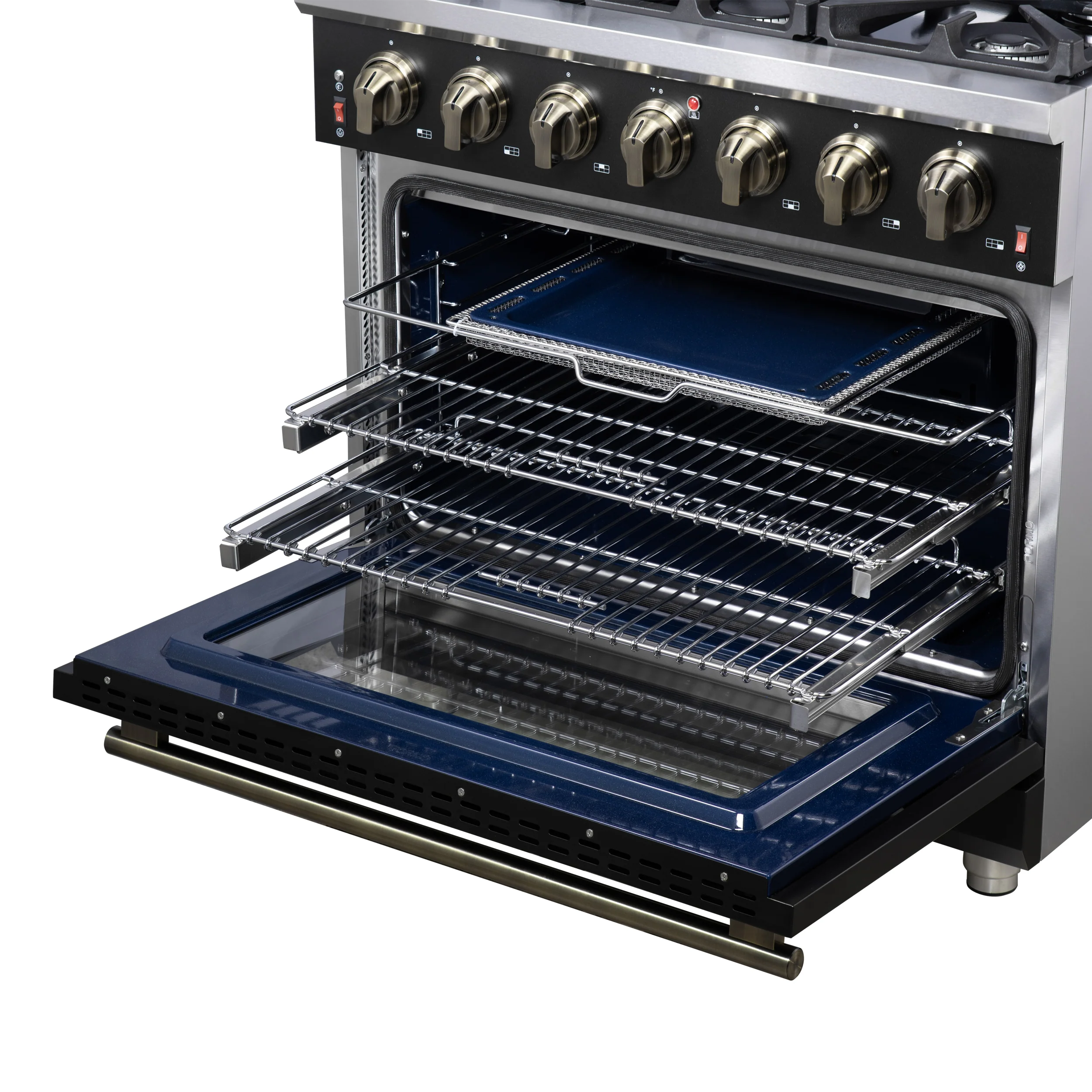 Forno Massimo 36-Inch Black Freestanding Gas Range, 6 Sealed Burners, Convection Oven, Energy Efficient - Image 14