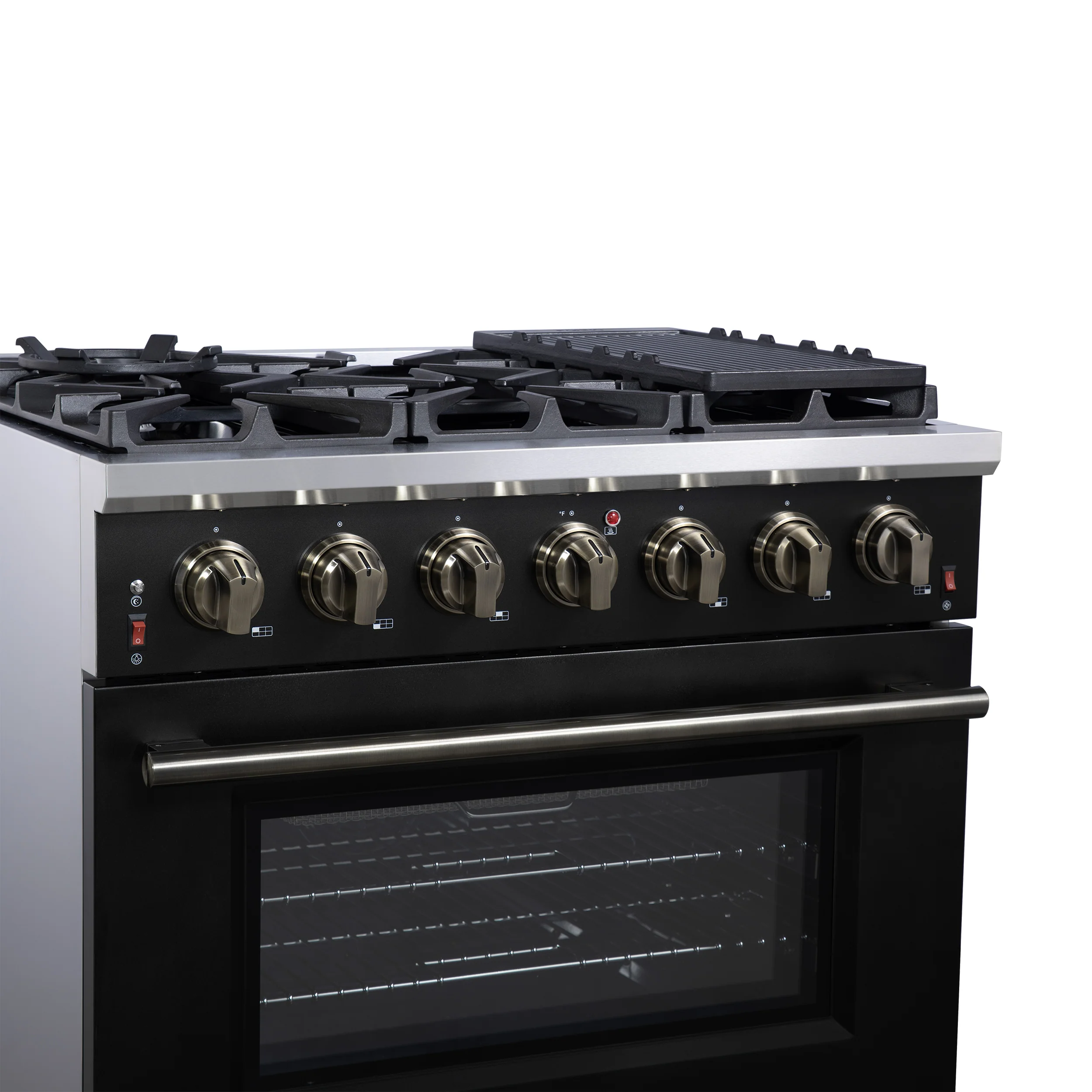 Forno Massimo 36-Inch Black Freestanding Gas Range, 6 Sealed Burners, Convection Oven, Energy Efficient - Image 5