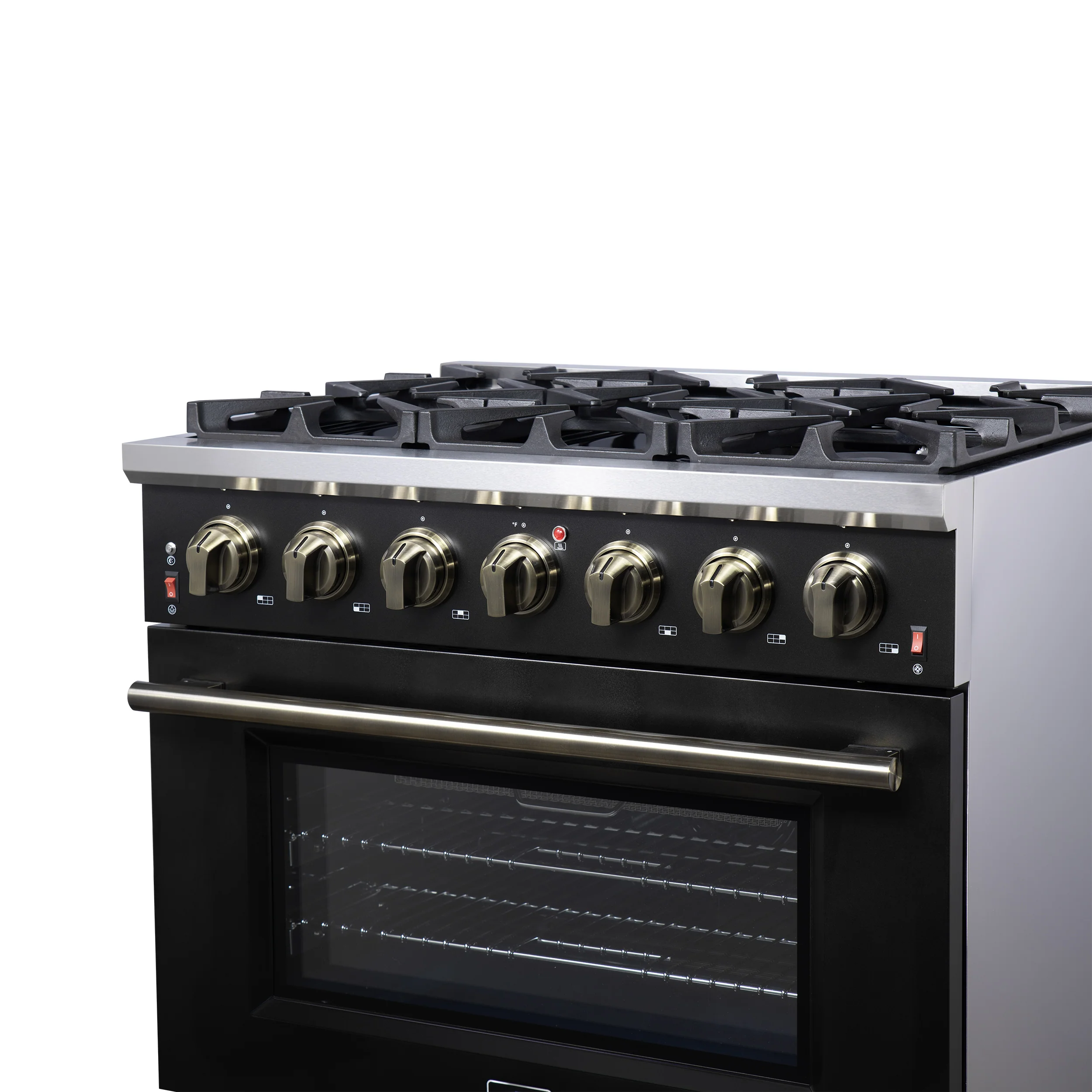Forno Massimo 36-Inch Black Freestanding Gas Range, 6 Sealed Burners, Convection Oven, Energy Efficient - Image 9
