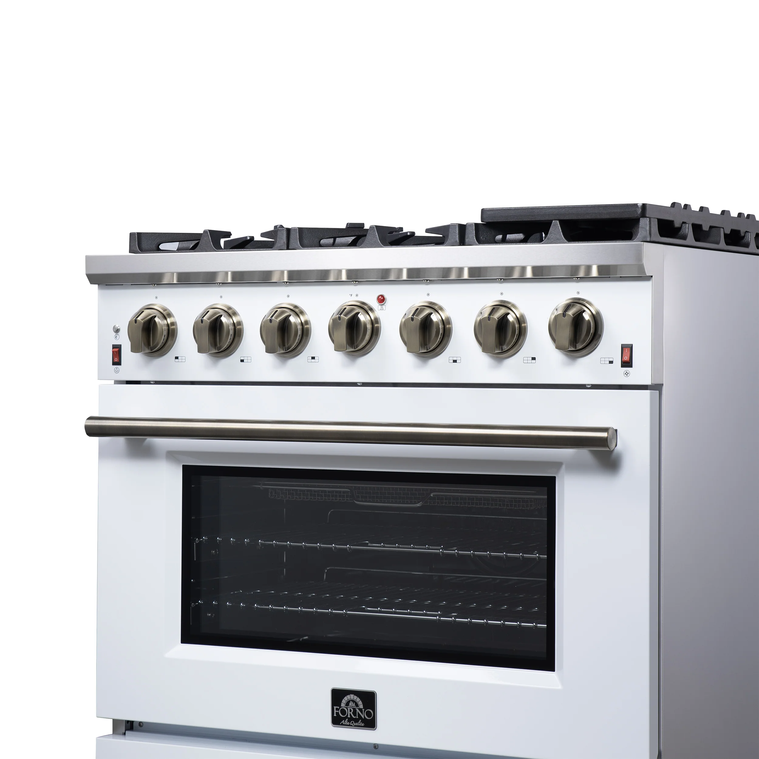 Forno Massimo 36-Inch White Freestanding Gas Range, 6 Sealed Burners, Convection Oven, Energy Efficient - Image 10