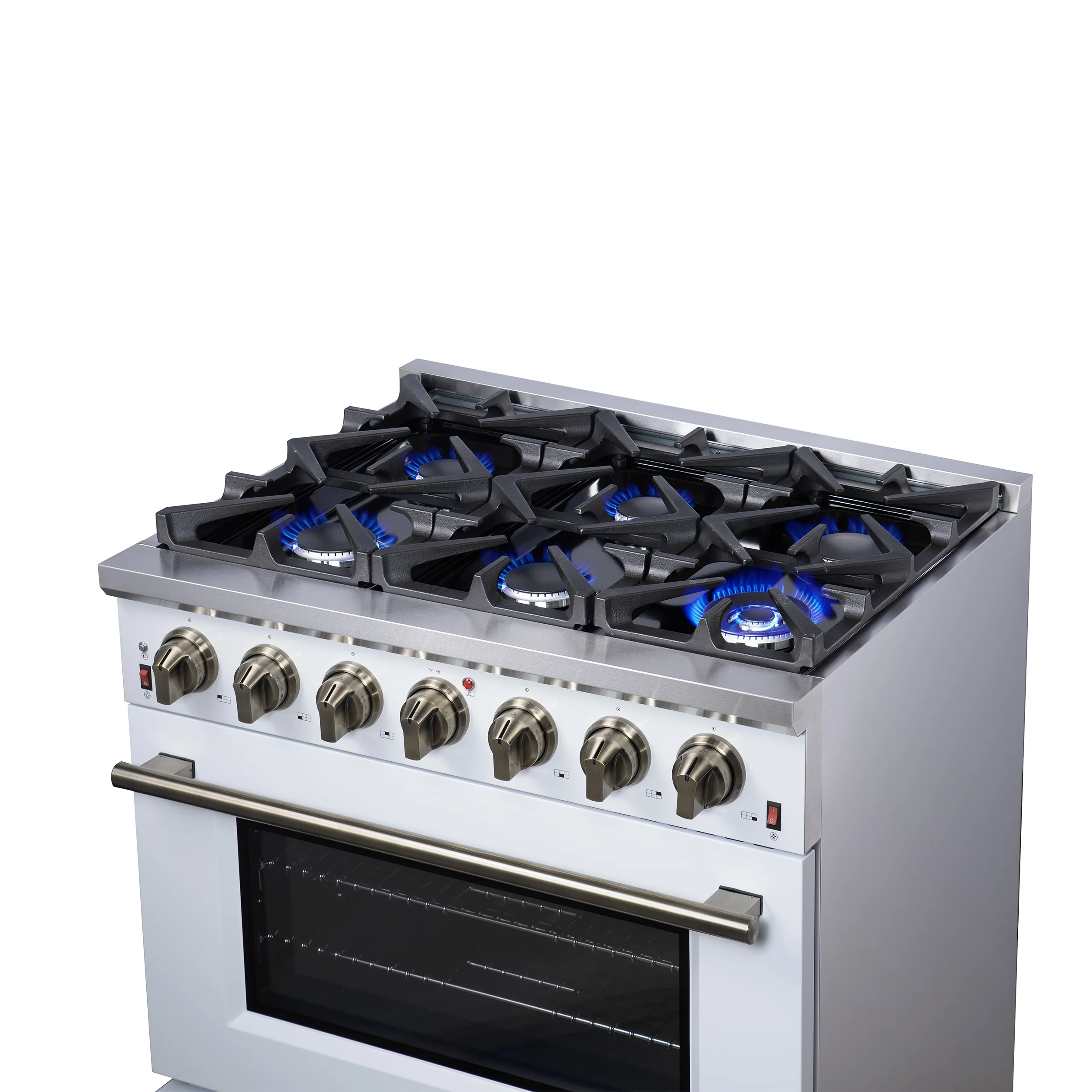 Forno Massimo 36-Inch White Freestanding Gas Range, 6 Sealed Burners, Convection Oven, Energy Efficient - Image 13