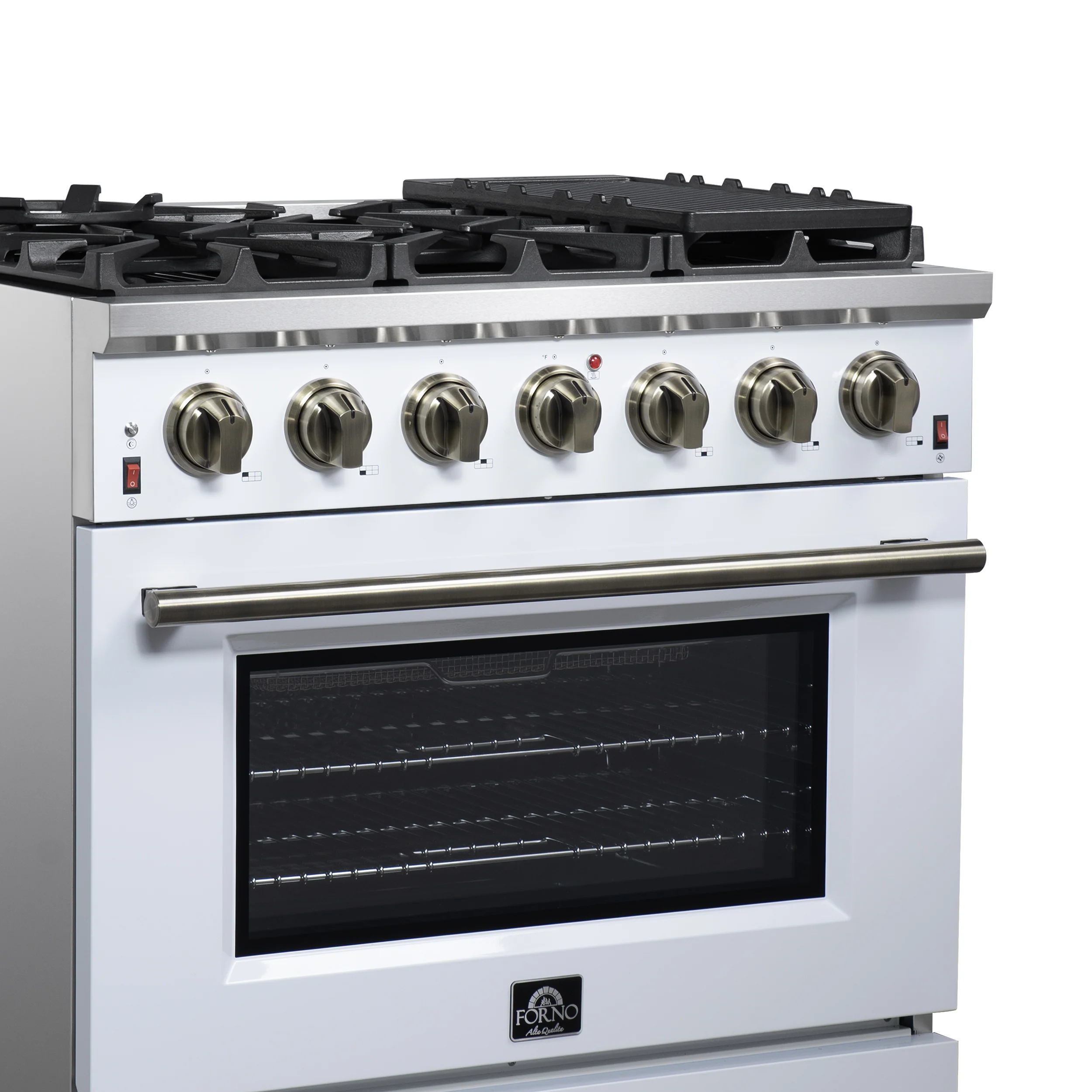 Forno Massimo 36-Inch White Freestanding Gas Range, 6 Sealed Burners, Convection Oven, Energy Efficient - Image 5