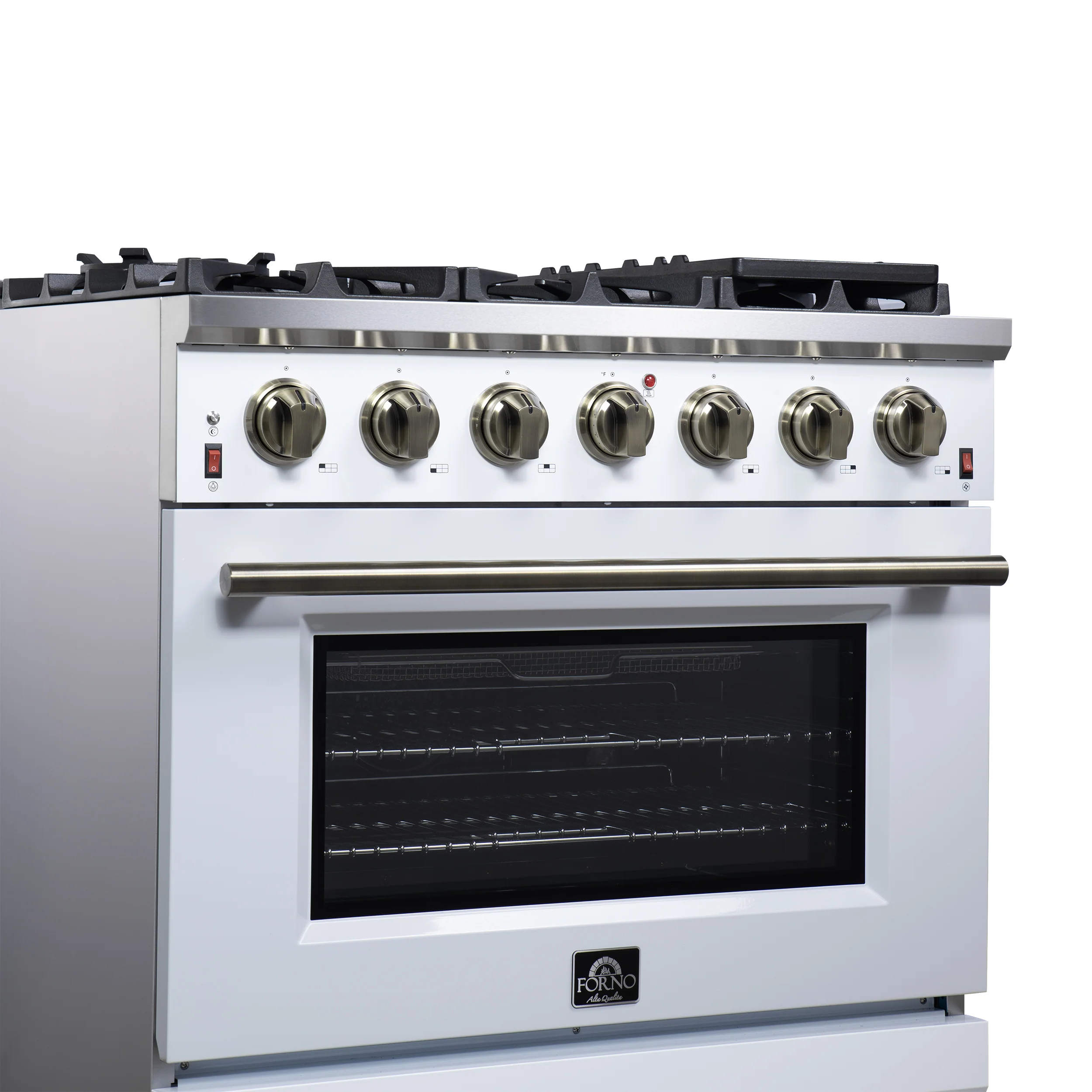 Forno Massimo 36-Inch White Freestanding Gas Range, 6 Sealed Burners, Convection Oven, Energy Efficient - Image 6