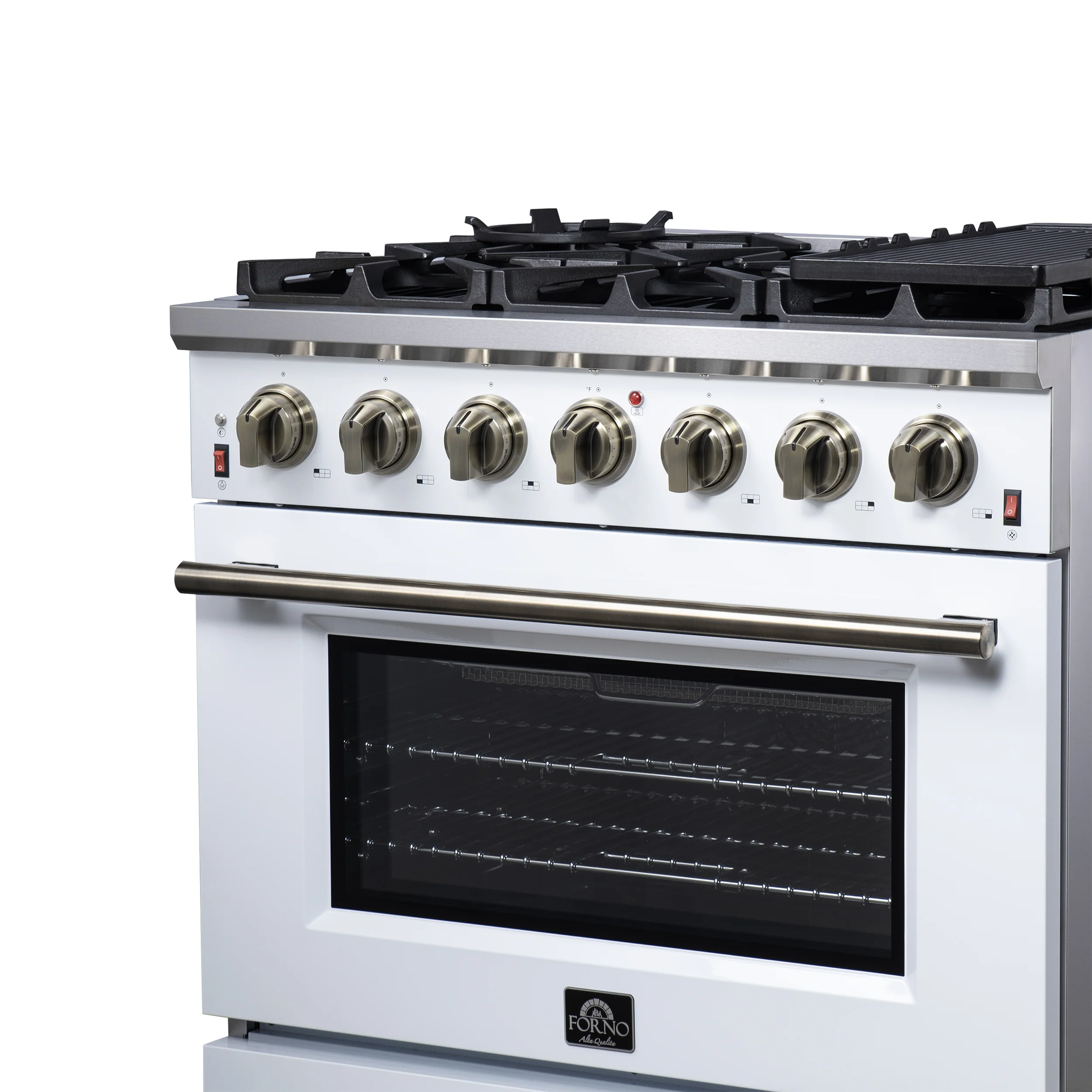 Forno Massimo 36-Inch White Freestanding Gas Range, 6 Sealed Burners, Convection Oven, Energy Efficient - Image 9