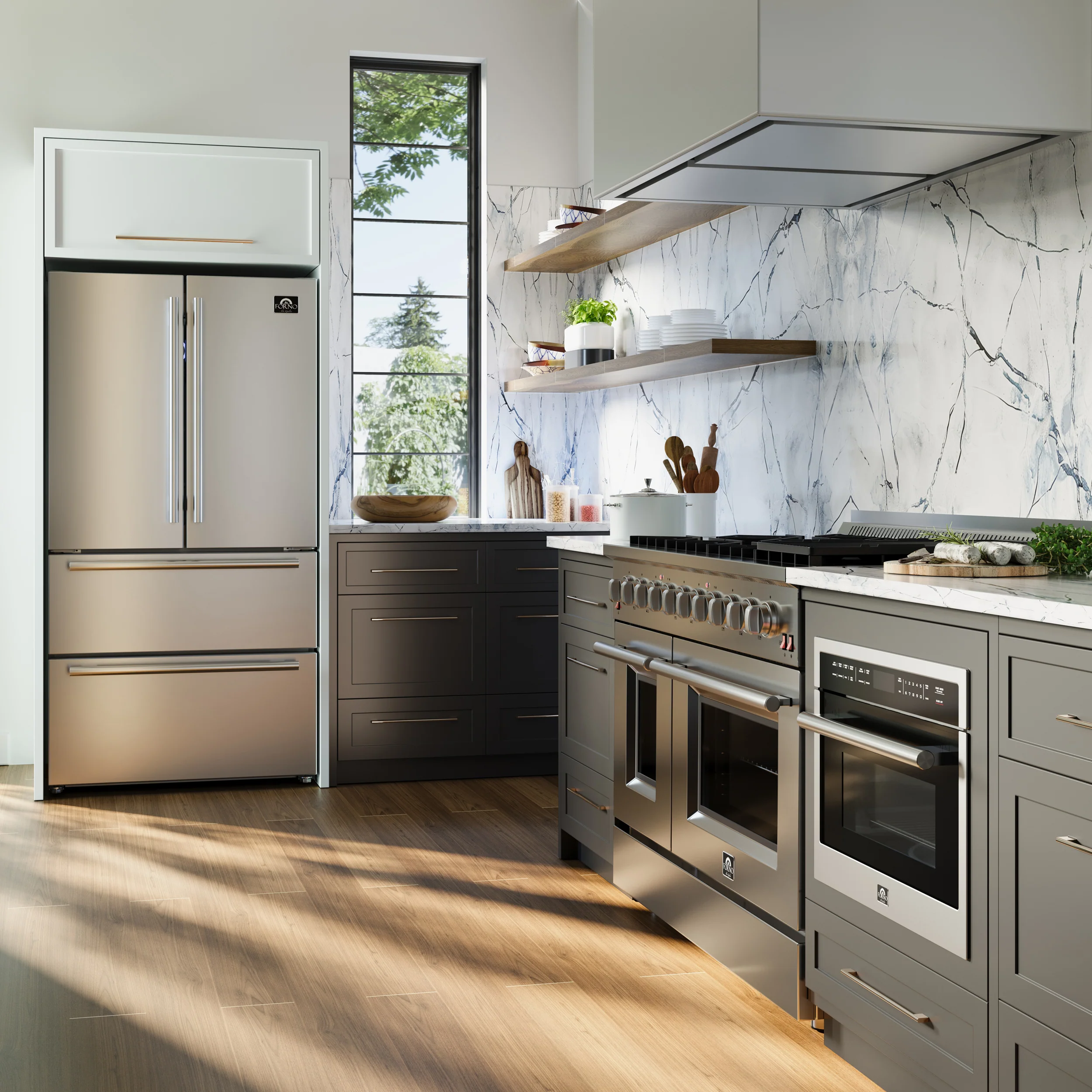Forno Alta Moena 36-Inch French Door Refrigerator, 19.2 cu.ft, Counter Depth, Ice Maker, Stainless Steel Interior Panel, ENERGY STAR Certified - Image 38