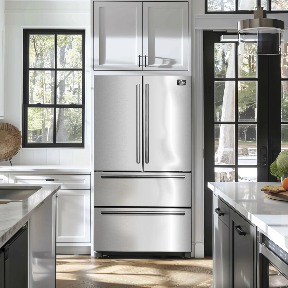Forno Moena 36-Inch French Door Refrigerator, 19.2 cu.ft, Counter Depth, Ice Maker, Stainless Steel Interior Panel, ENERGY STAR Certified - Image 19