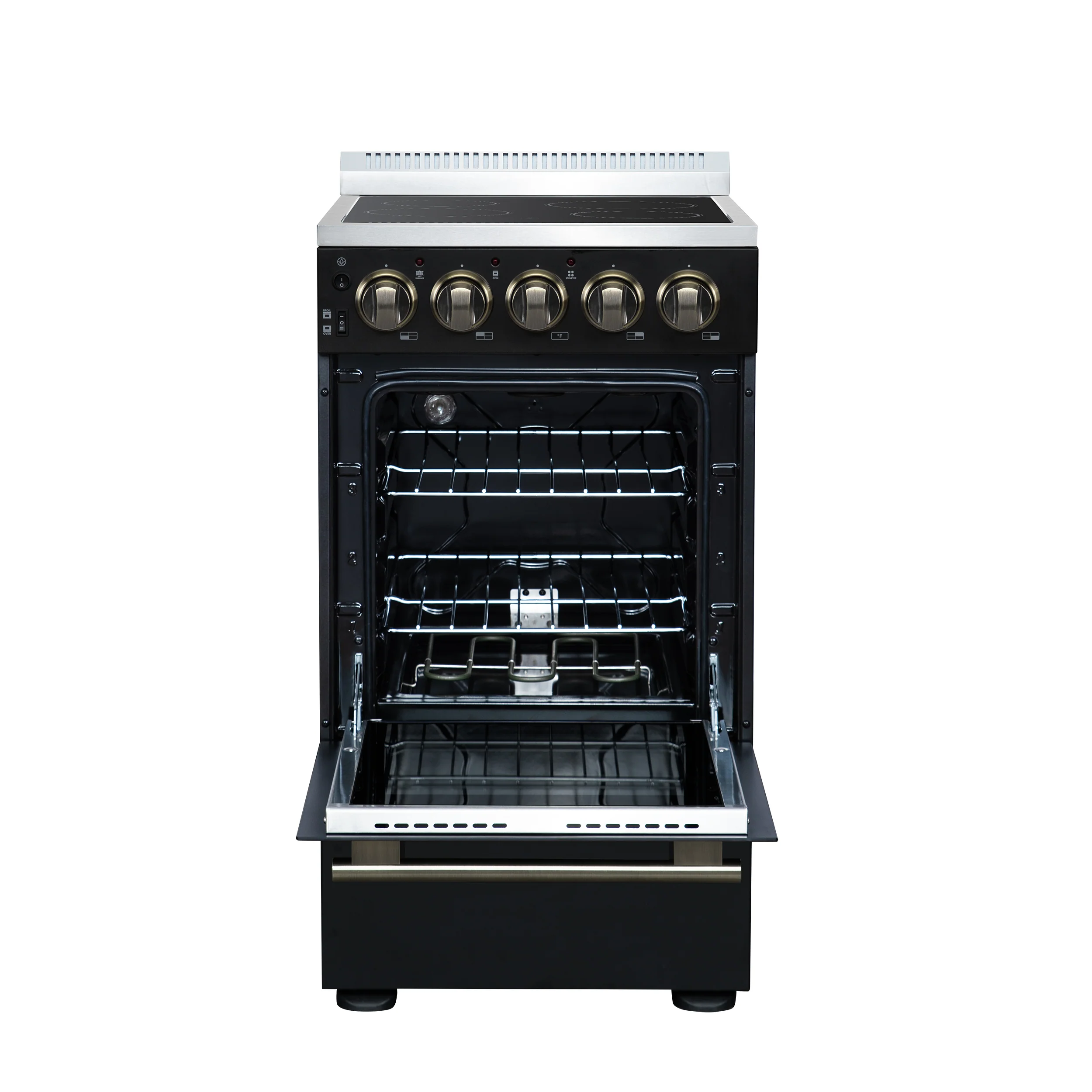 Forno Pallerano 20 Inch Freestanding Electric Range in Black, Canada Version, Plug and Cord Included - Image 3