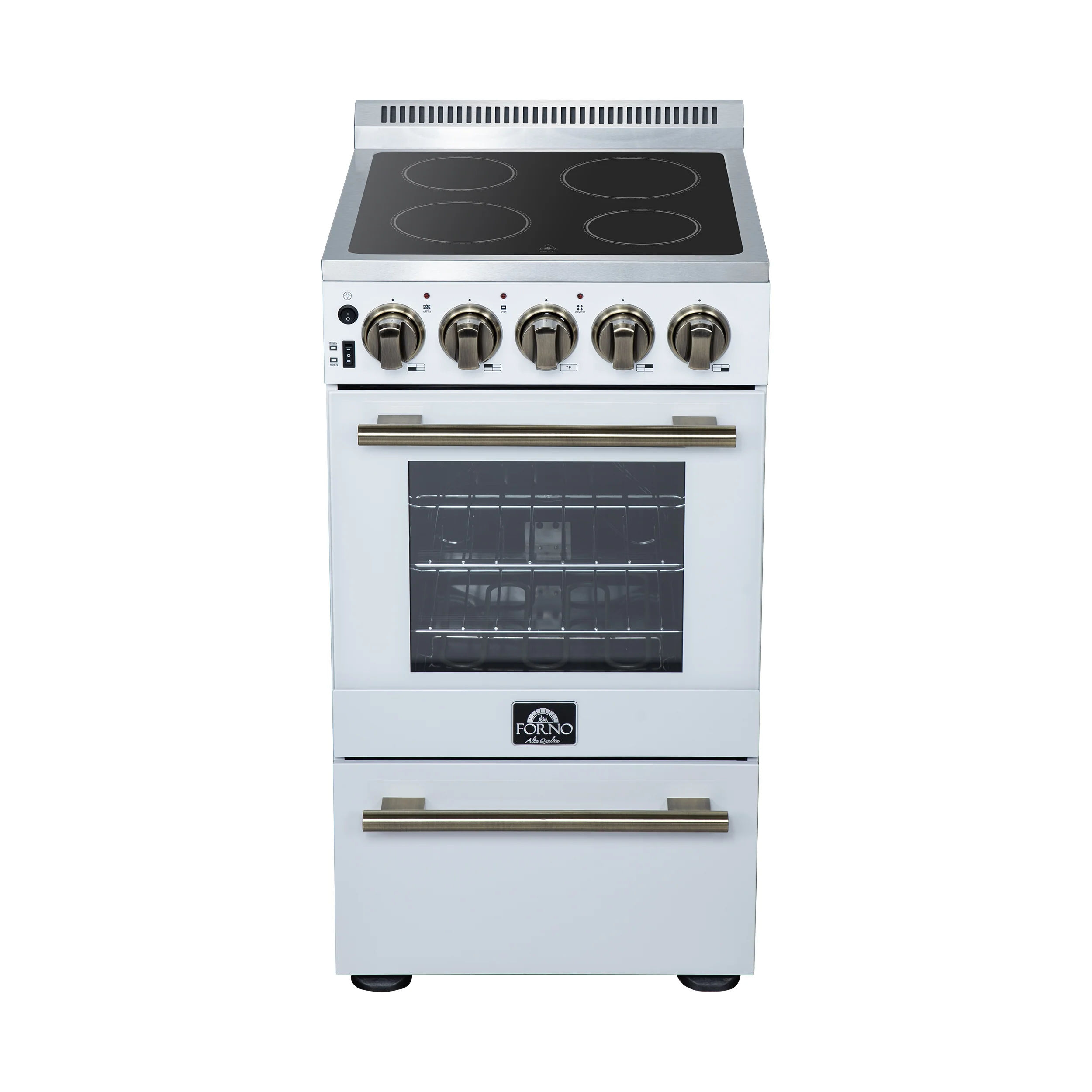 Forno Pallerano 20 Inch Freestanding Electric Range in White, Canada Version, Plug and Cord Included - Image 2