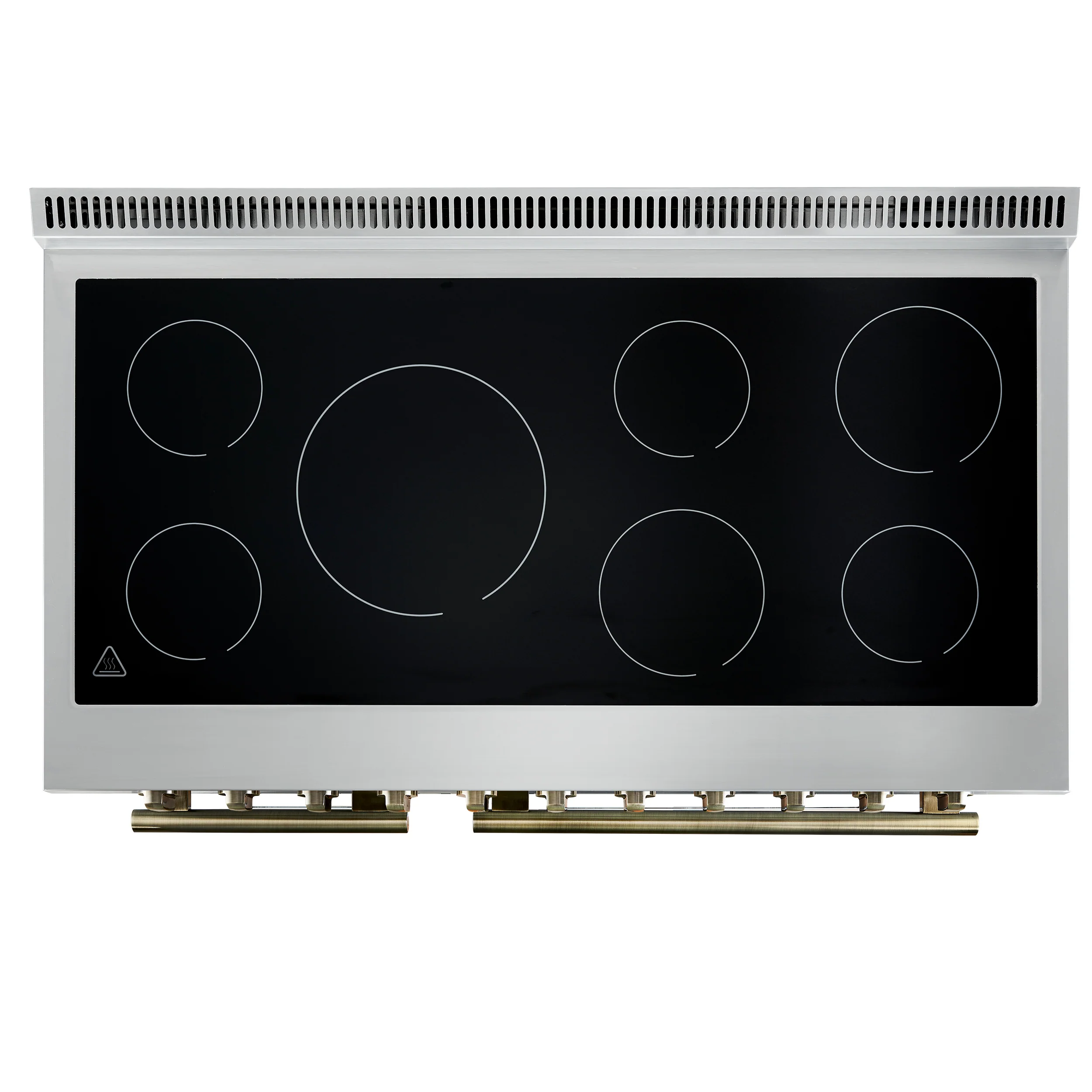Forno Paolo 48 Inch Freestanding Electric Range in Black with Antique Brass, 6.7 cu.ft, True Convection Oven, Energy Efficient - Image 7