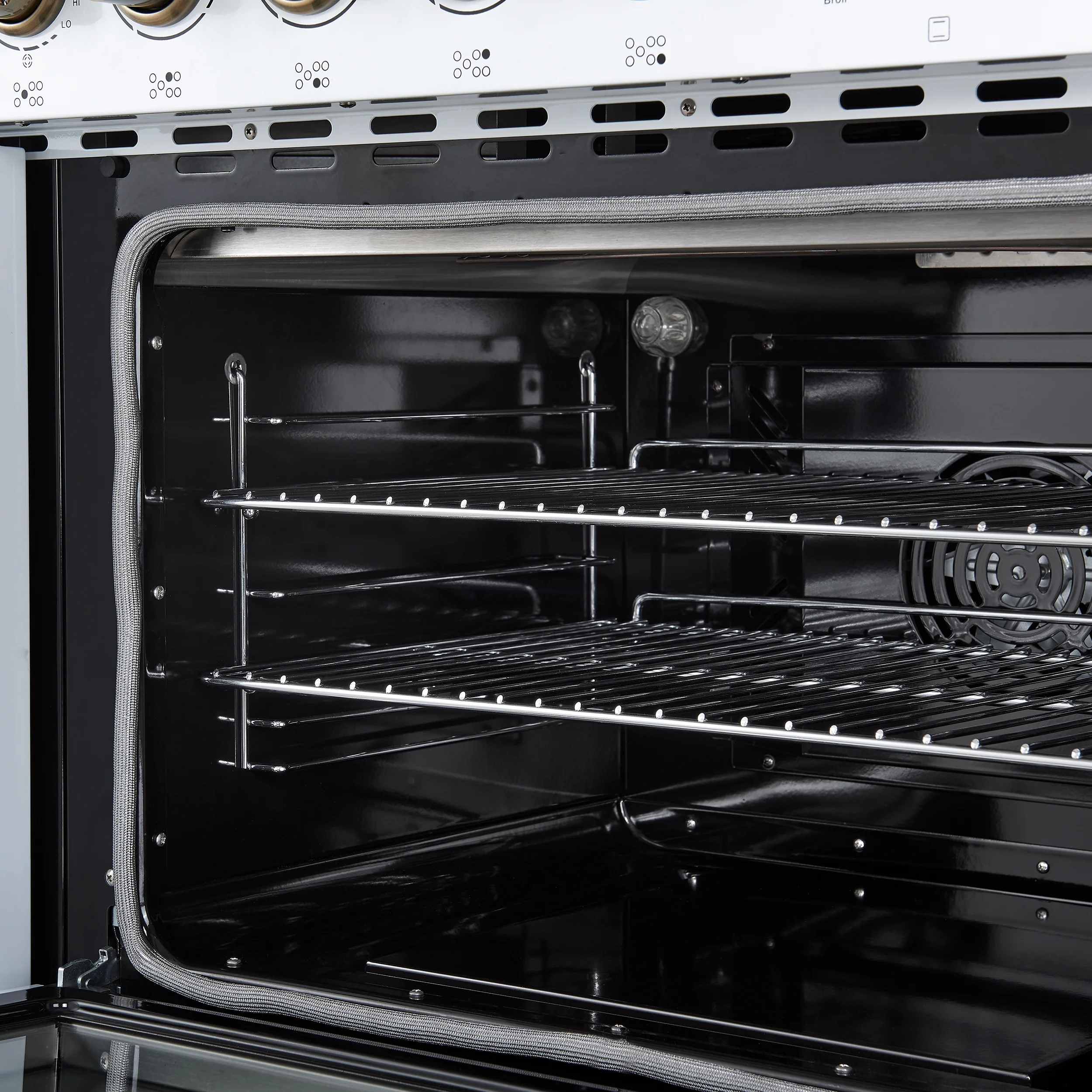 Forno Paolo 48 Inch Freestanding Electric Range in White with Antique Brass, 6.7 cu.ft, True Convection Oven, Energy Efficient - Image 10