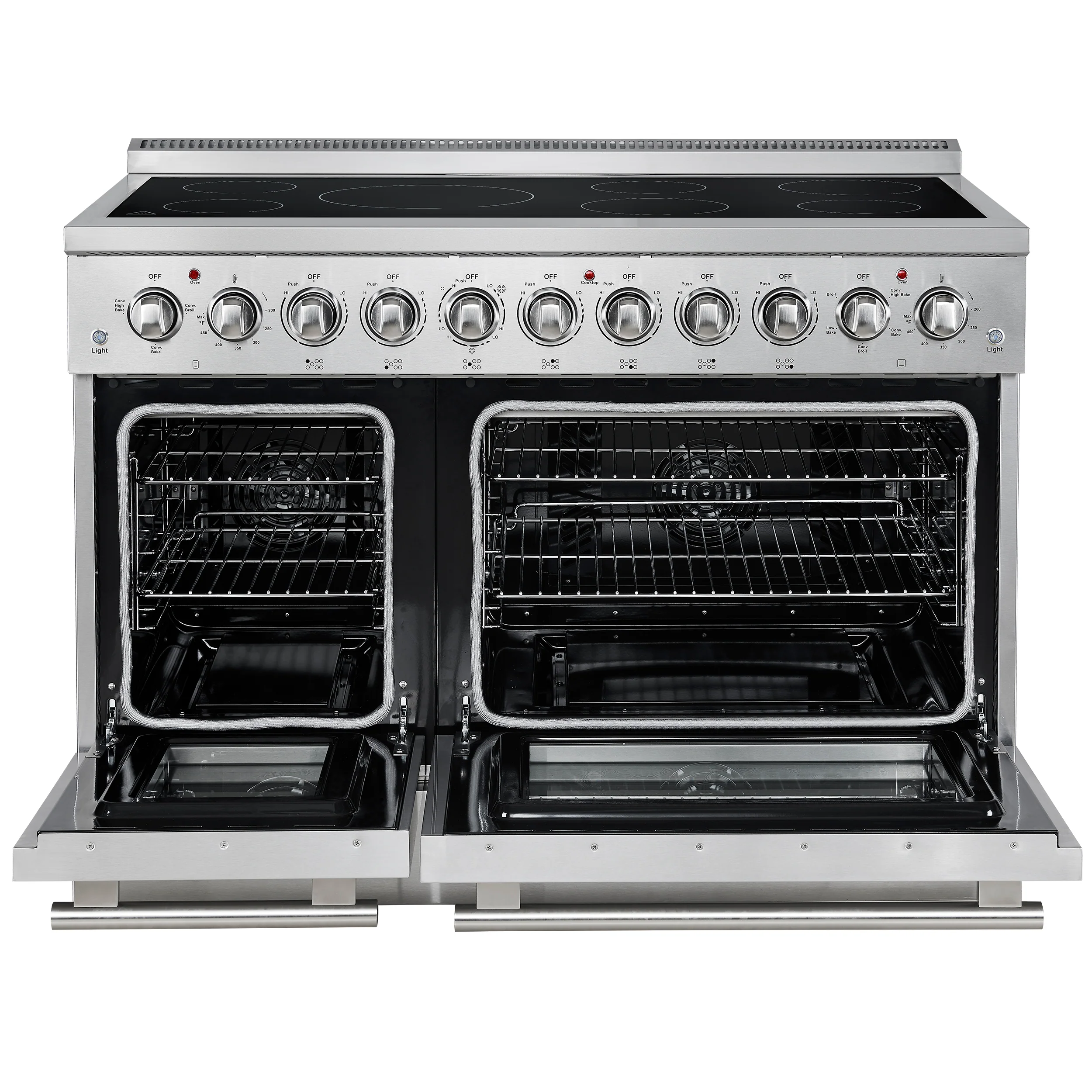 Forno Paolo 48 Inch Freestanding Electric Range, Stainless Steel, 6.7 cu.ft, True Convection Oven, Energy Efficient - Image 2