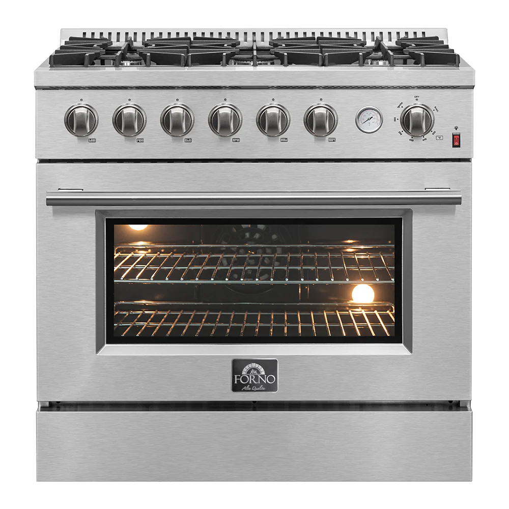 FORNO Premium 3-Piece Kitchen Bundle - 36" Gas Range, French Door Refrigerator, Built-In Dishwasher, Stainless Steel - FBDL-009-01CAUS - Image 4