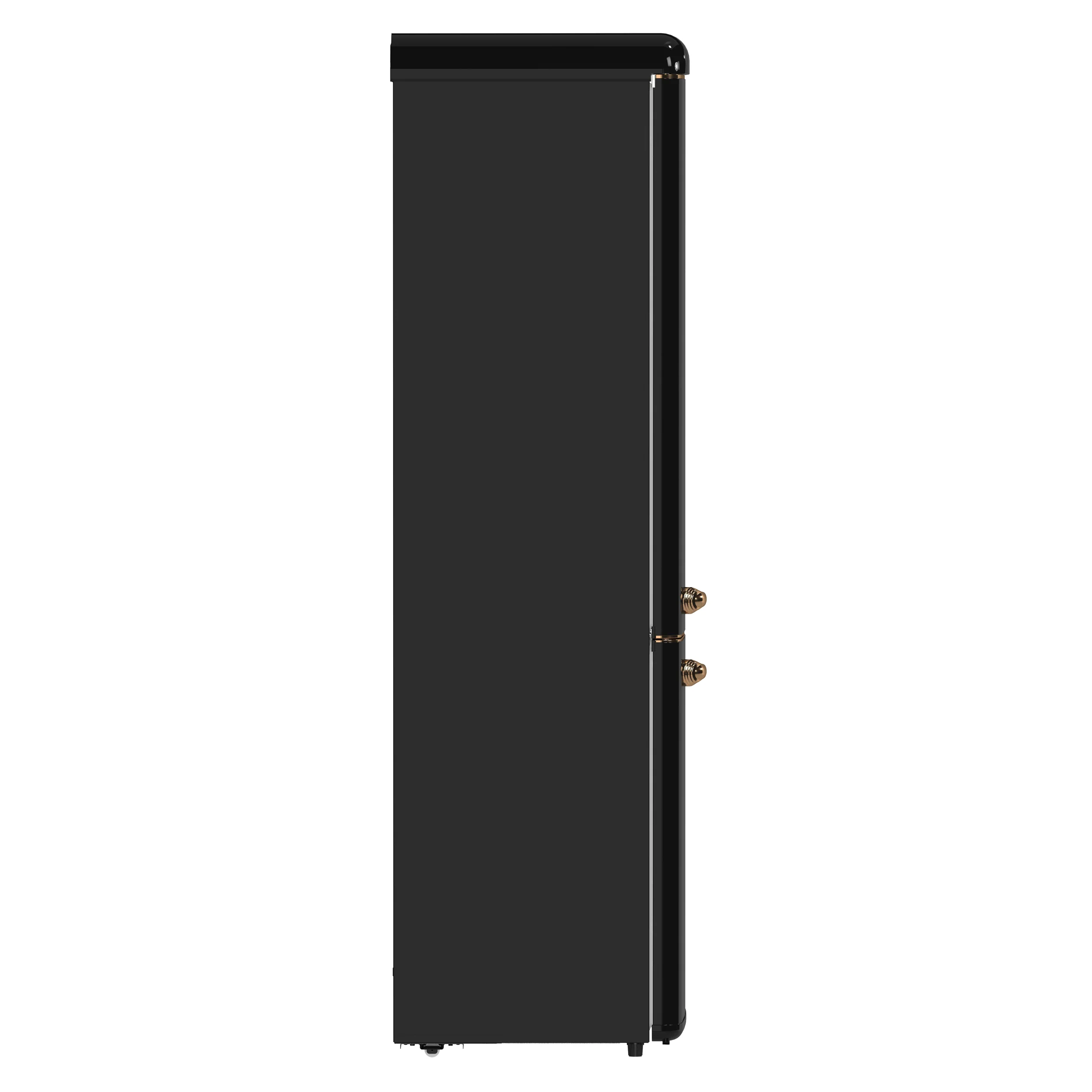 Forno Storico 22-Inch Retro bottom freezer Fridge in Black, 9 cu.ft, copper-tone handle - Image 6