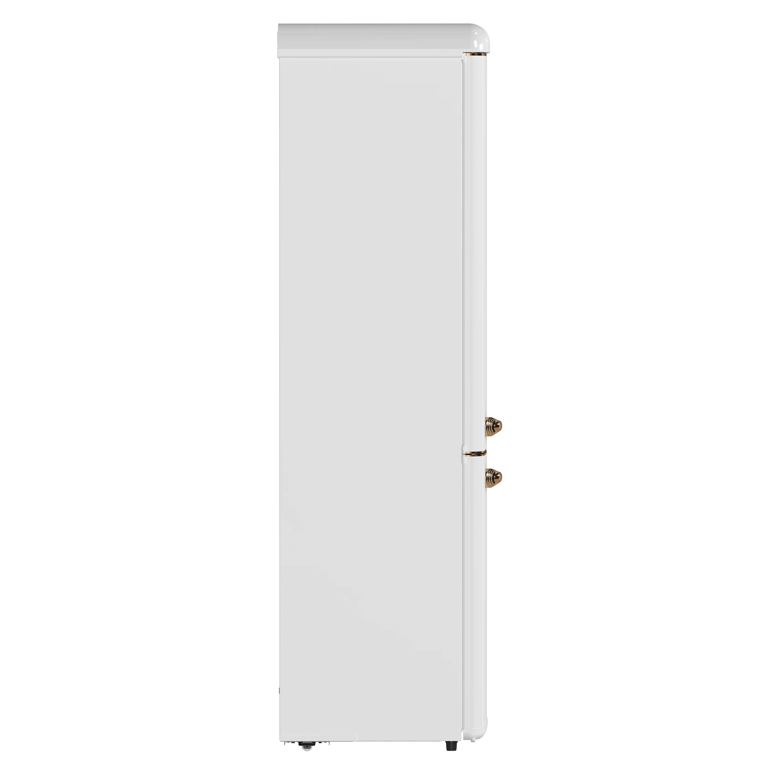 Forno Storico 22-Inch Retro bottom freezer Fridge in White, 9 cu.ft, copper-tone handle - Image 3