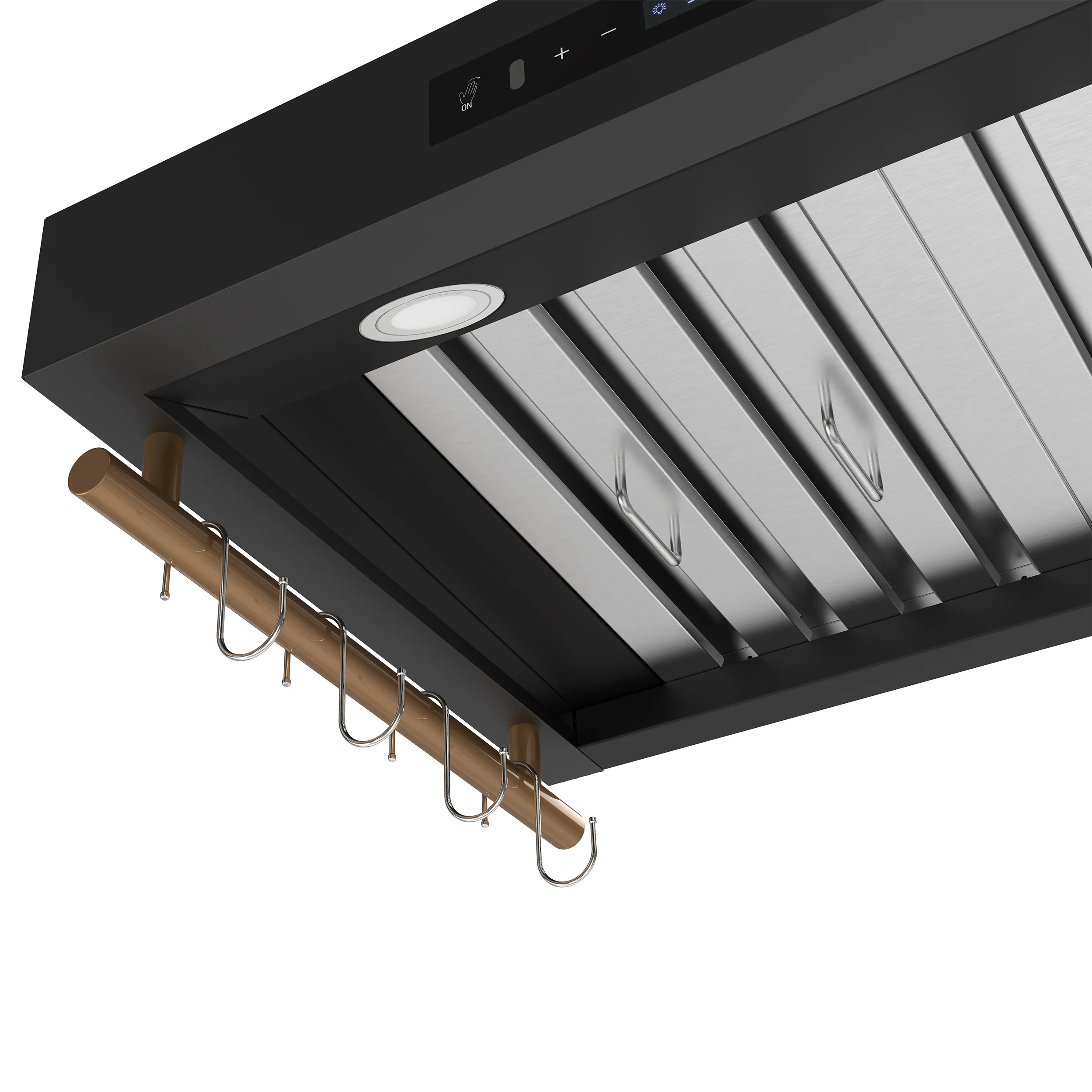 Forno Venezia 30 Inch Wall-Mounted Range Hood in Black with Touch Controls and Baffle Filters - Image 3