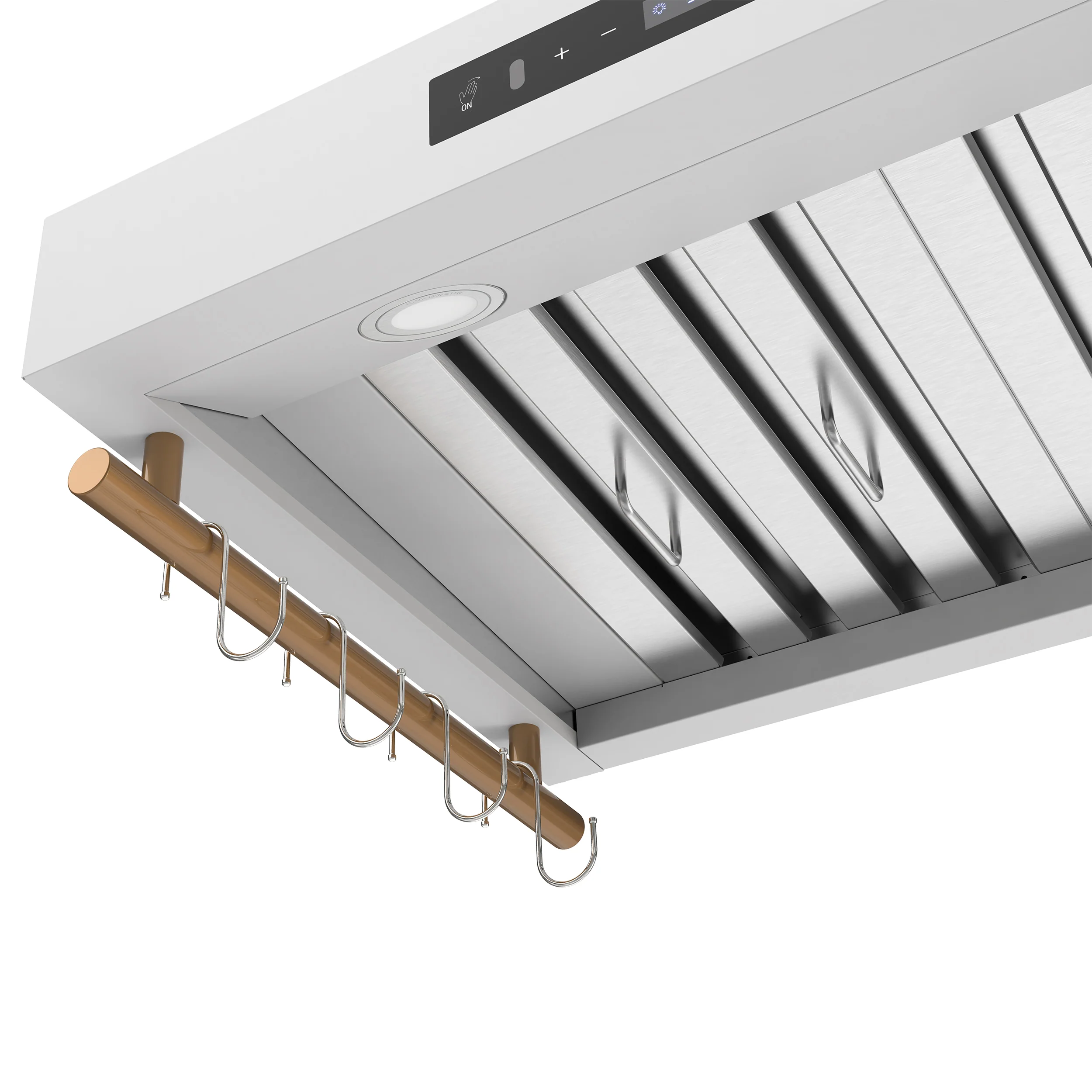 Forno Venezia 30 Inch Wall-Mounted Range Hood in White with Touch Controls and Baffle Filters - Image 3