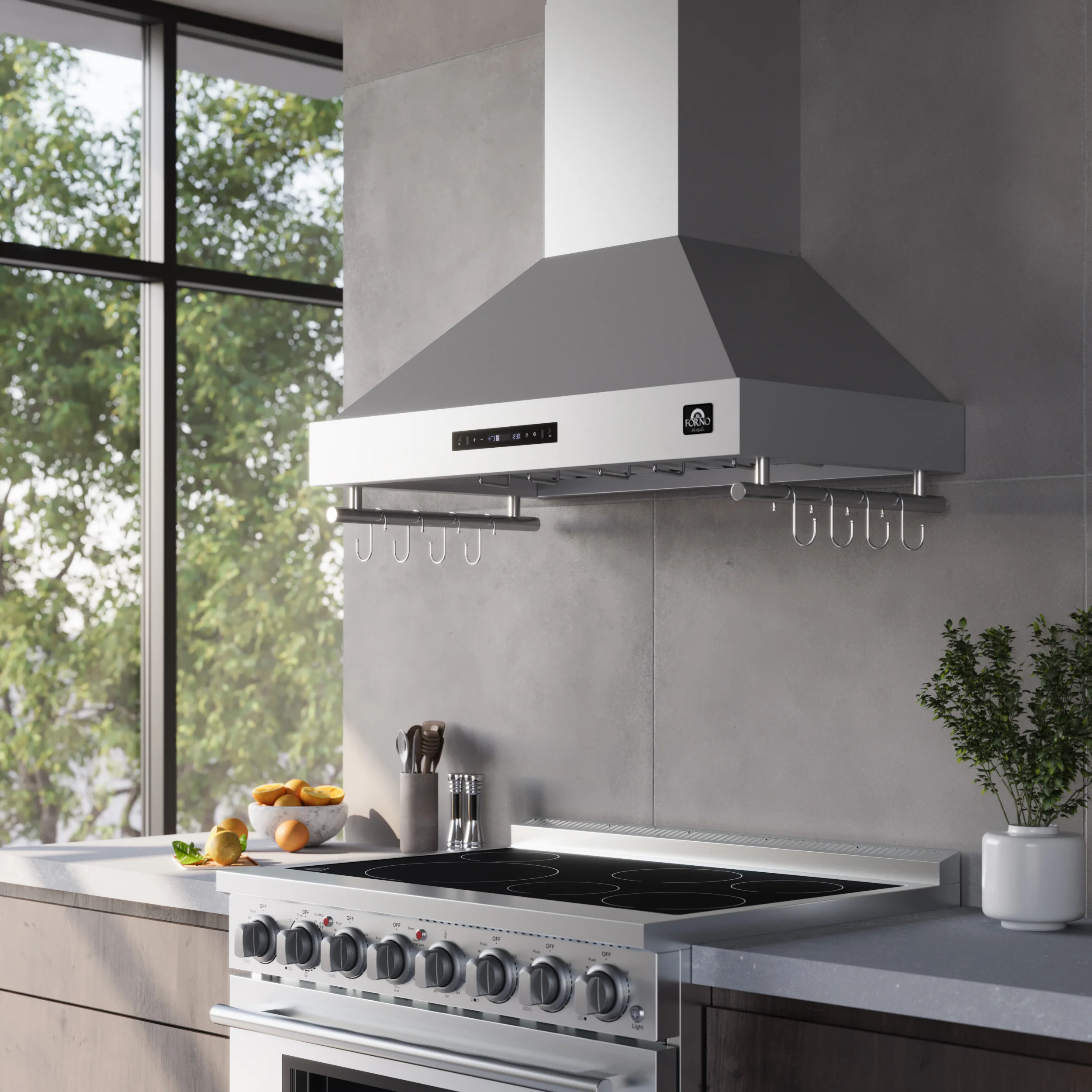 Forno Venezia 36 Inch Wall-Mounted Range Hood with Touch Controls and Baffle Filters - Image 11