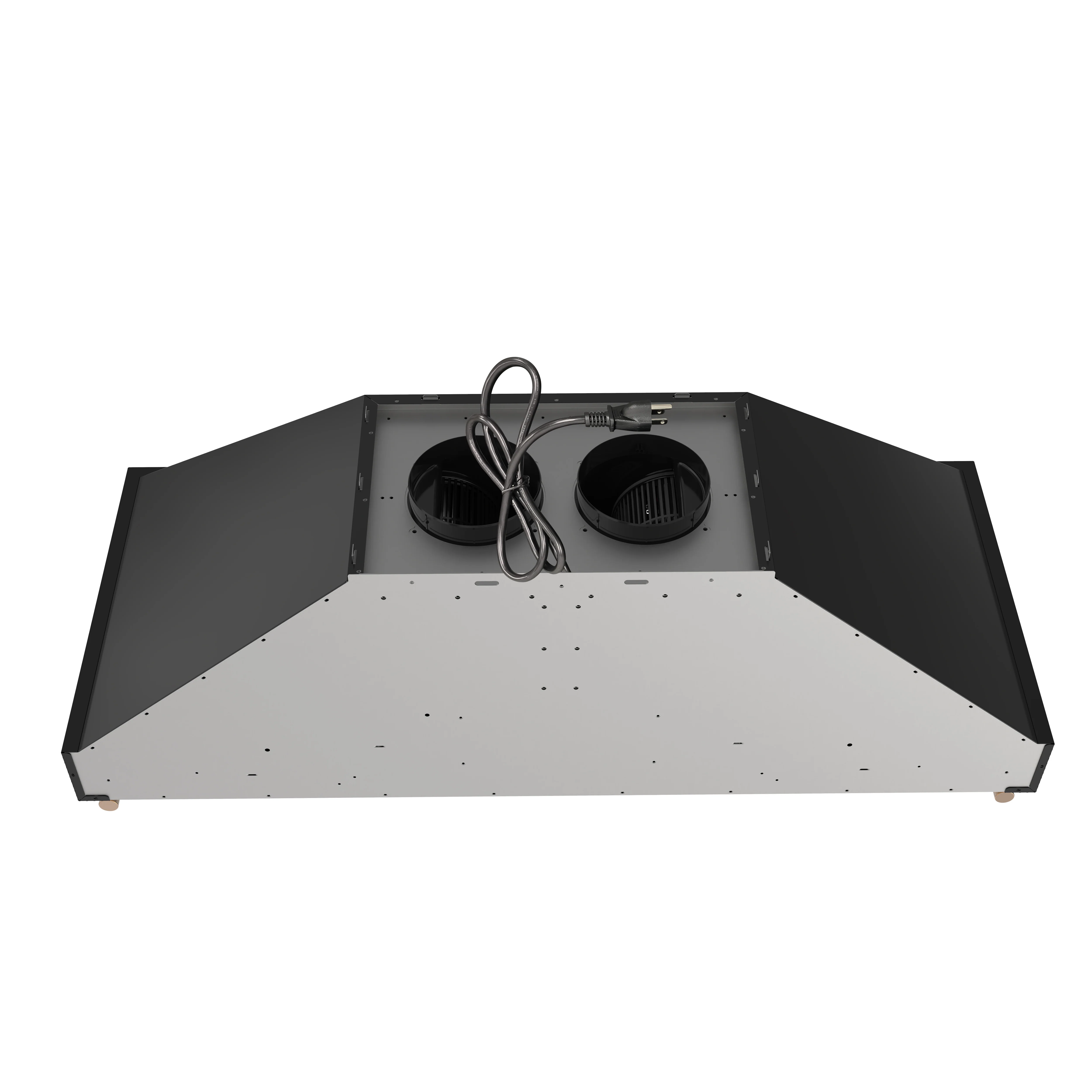 Forno Venezia 48 Inch Wall-Mounted Range Hood in Black with Antique Brass Accessories, Touch Controls and Baffle Filters - Image 5