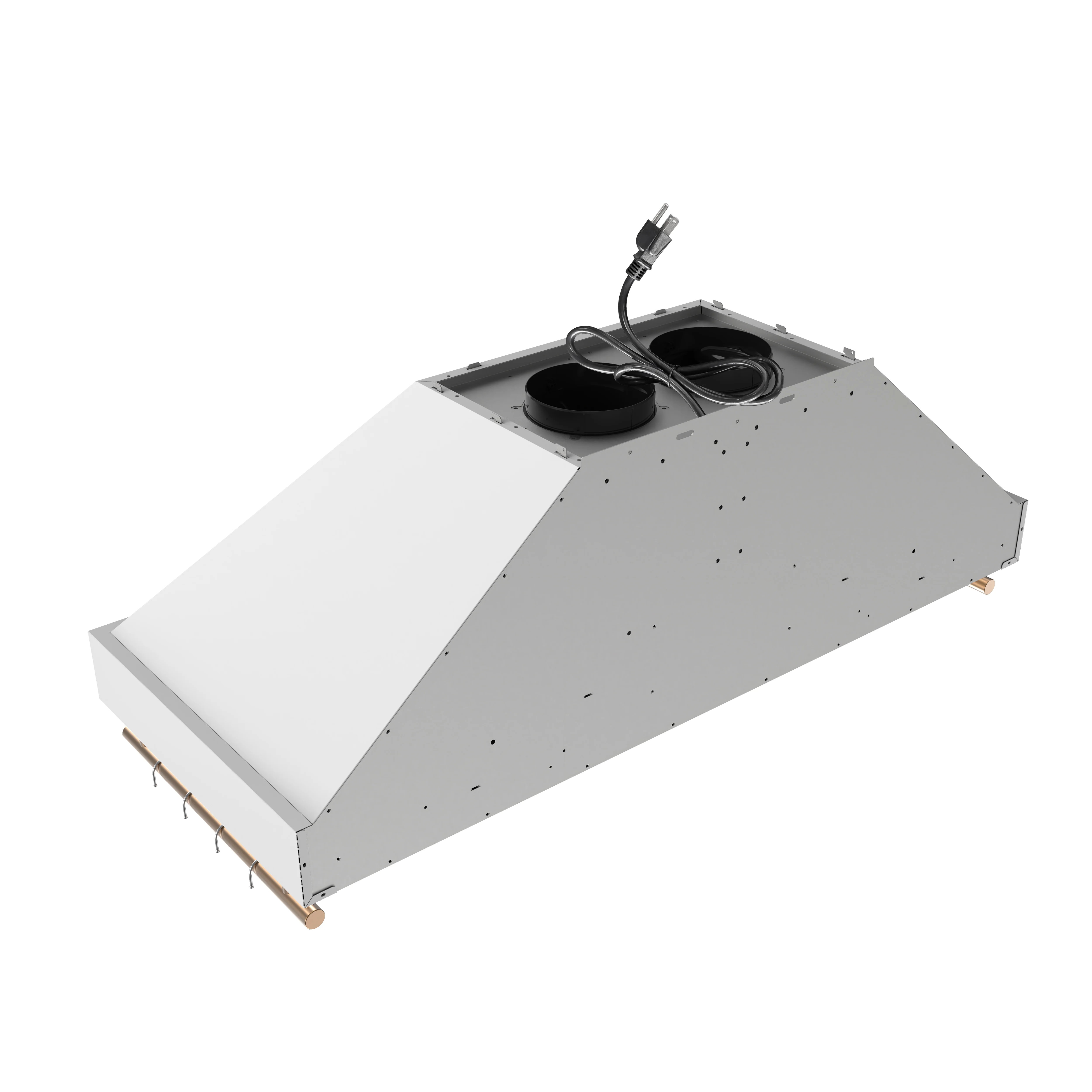 Forno Venezia 48 Inch Wall-Mounted Range Hood in White with Antique Brass Accessories, Touch Controls and Baffle Filters - Image 6