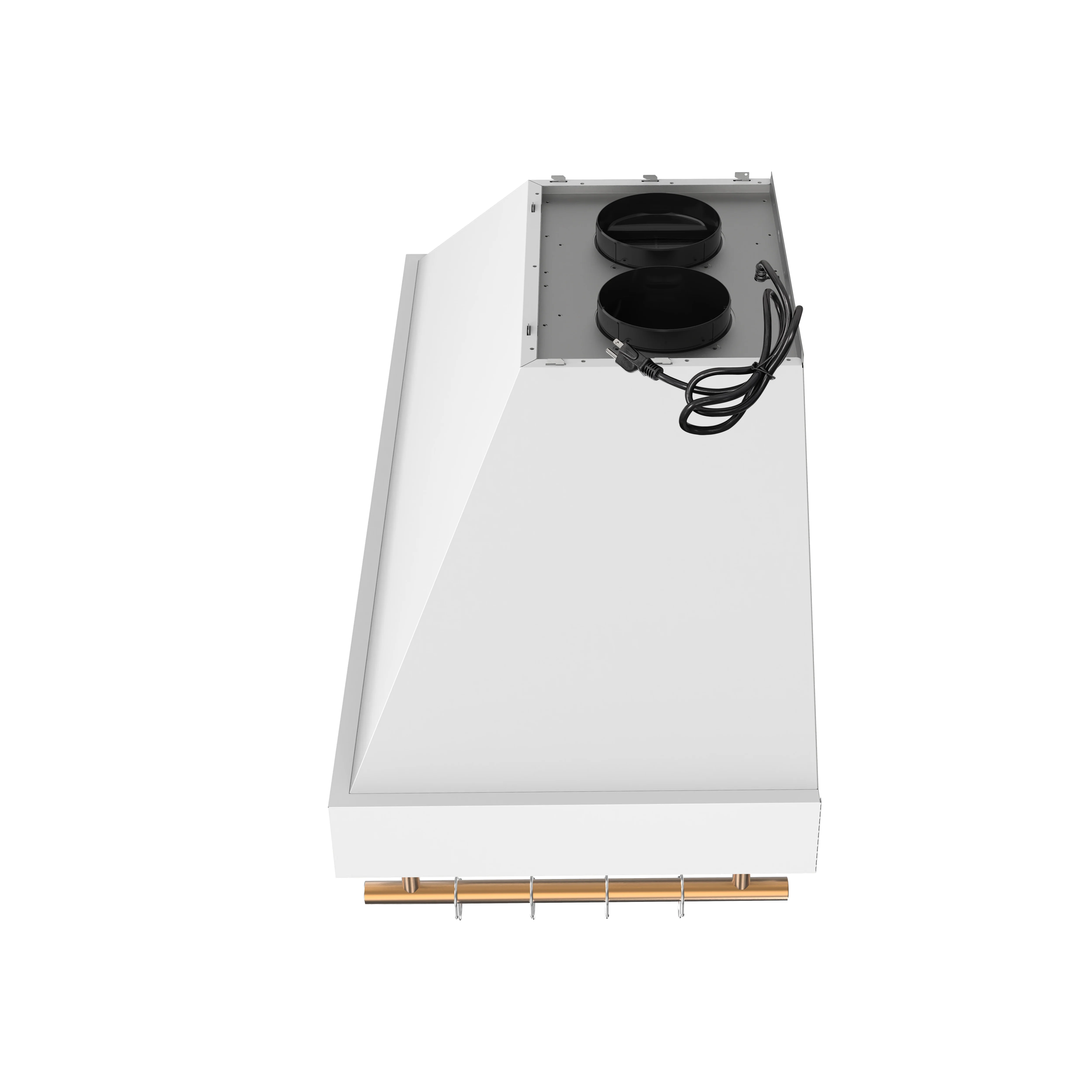 Forno Venezia 48 Inch Wall-Mounted Range Hood in White with Antique Brass Accessories, Touch Controls and Baffle Filters - Image 7