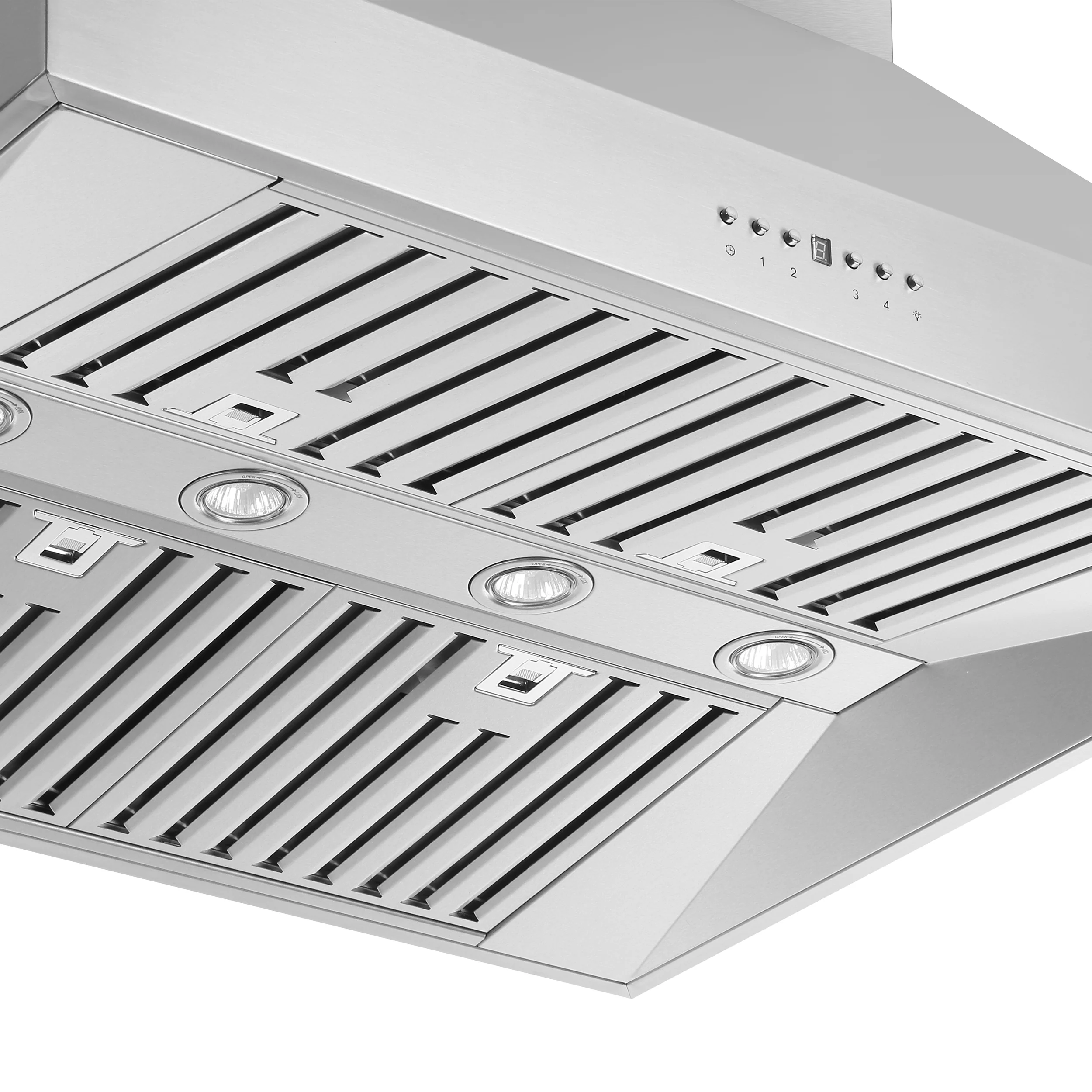 Forno Coppito 36-Inch Island Range Hood, Stainless Steel, LED Lighting, Adjustable Fan Speeds - Image 2